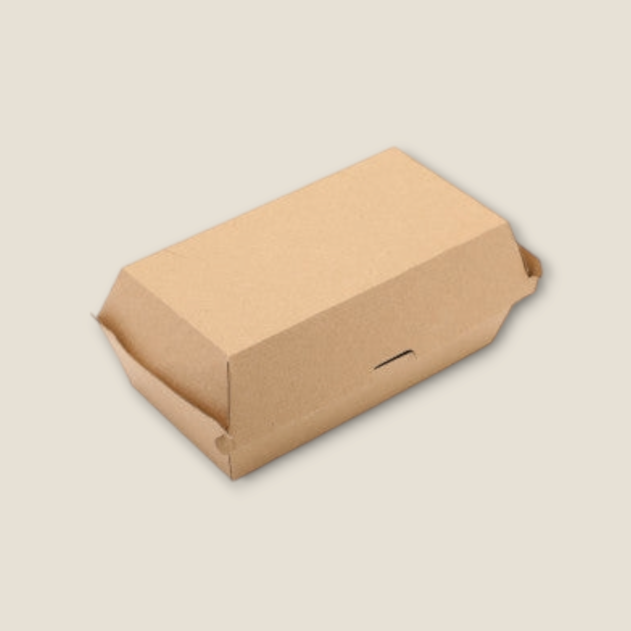 Kraft Paper Clamshell Ripple Lunch Food Box 175x90mm 5pack