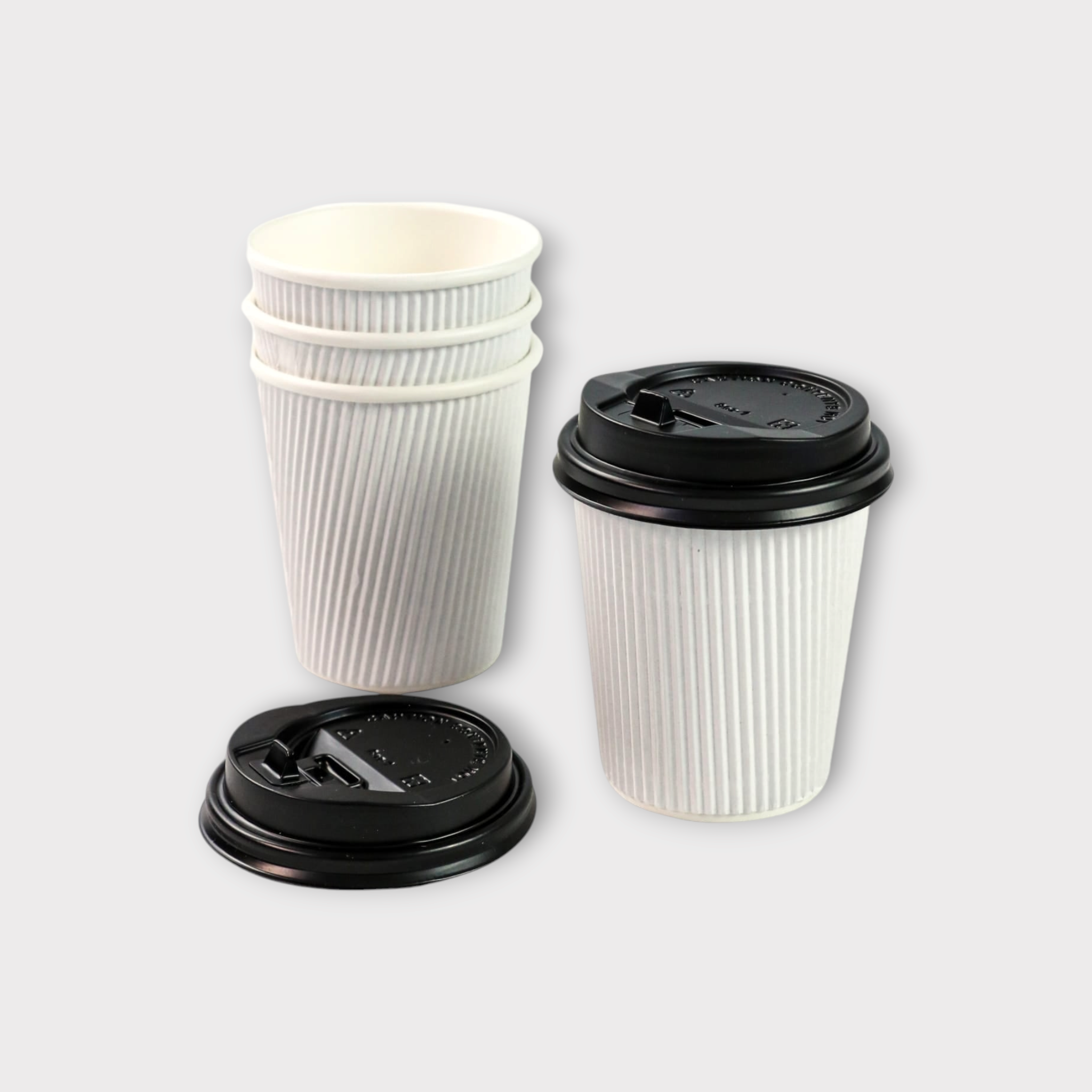 250ml Ripple Paper Coffee Cup White 5pack