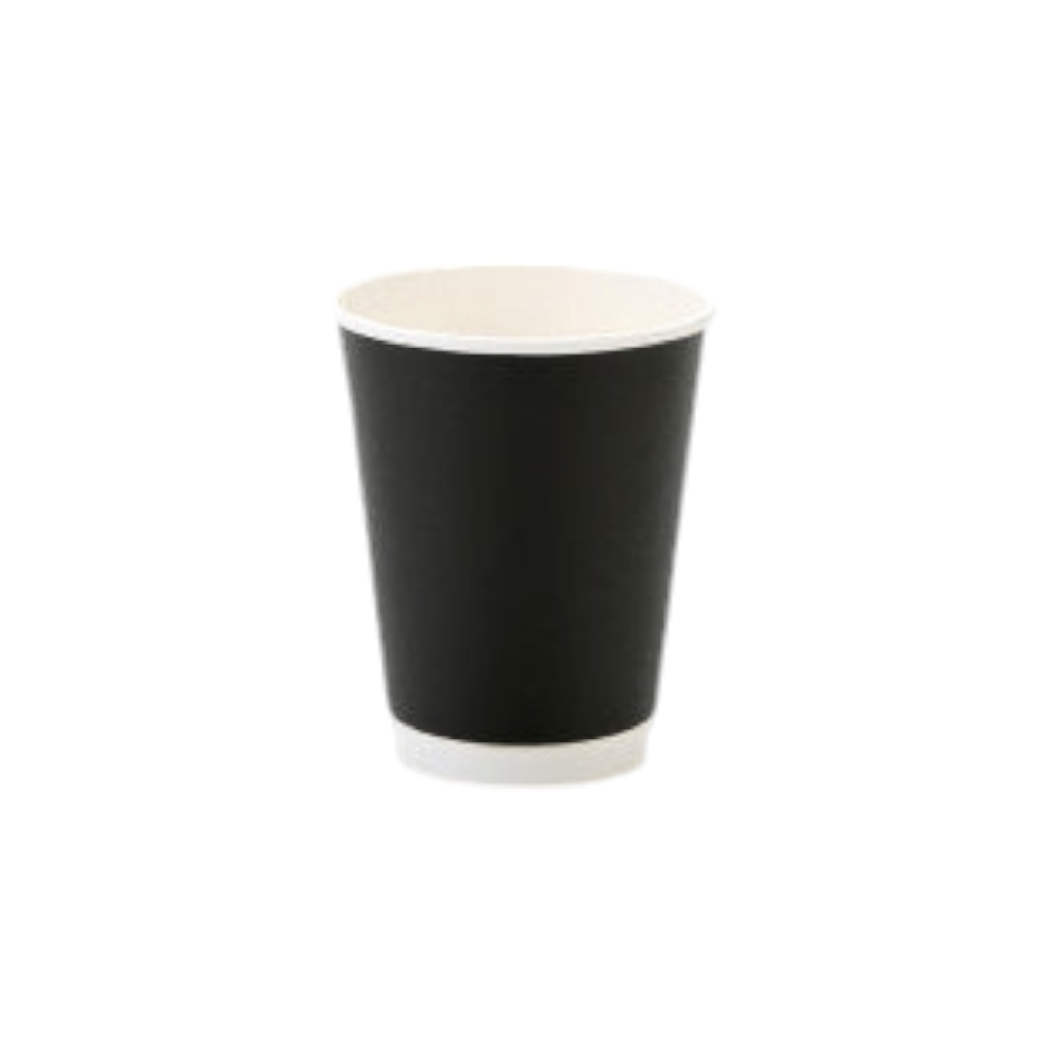 350ml Paper Coffee Cups Double Wall Black White Sip Lid 10pack