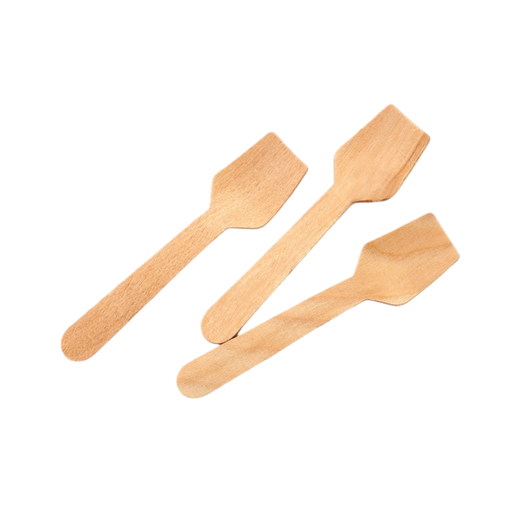 Ice Cream Square Paddle Spoon 9.5cm Natural Birchwood 100pack