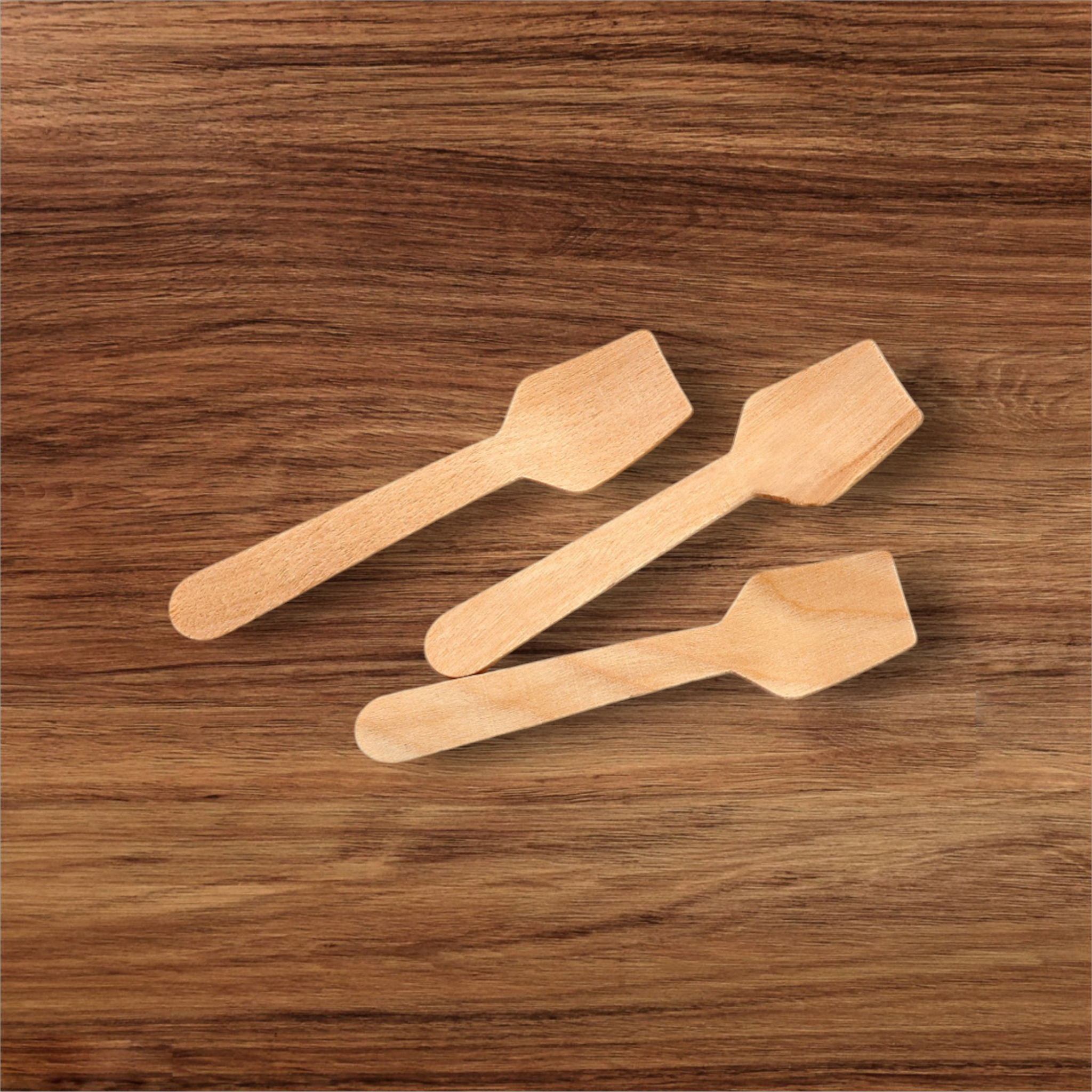 Ice Cream Square Paddle Spoon 9.5cm Natural Birchwood 100pack