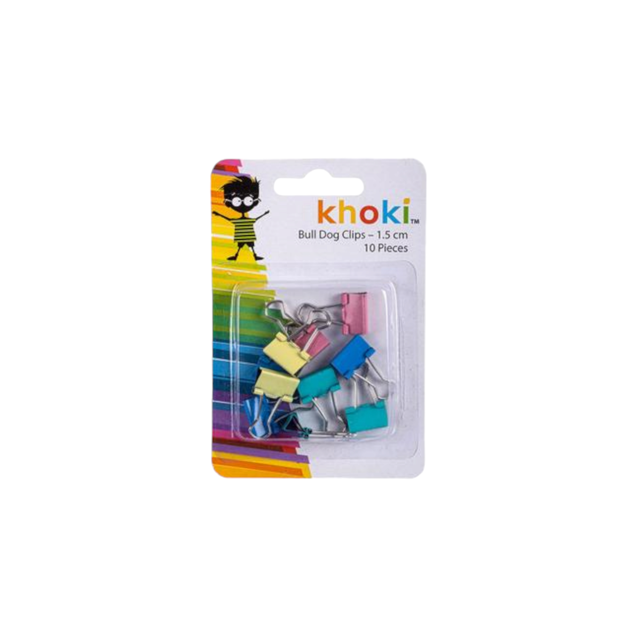 Khoki Stationery Bulldog Clip 1.5cm 10pcs Assorted Colour