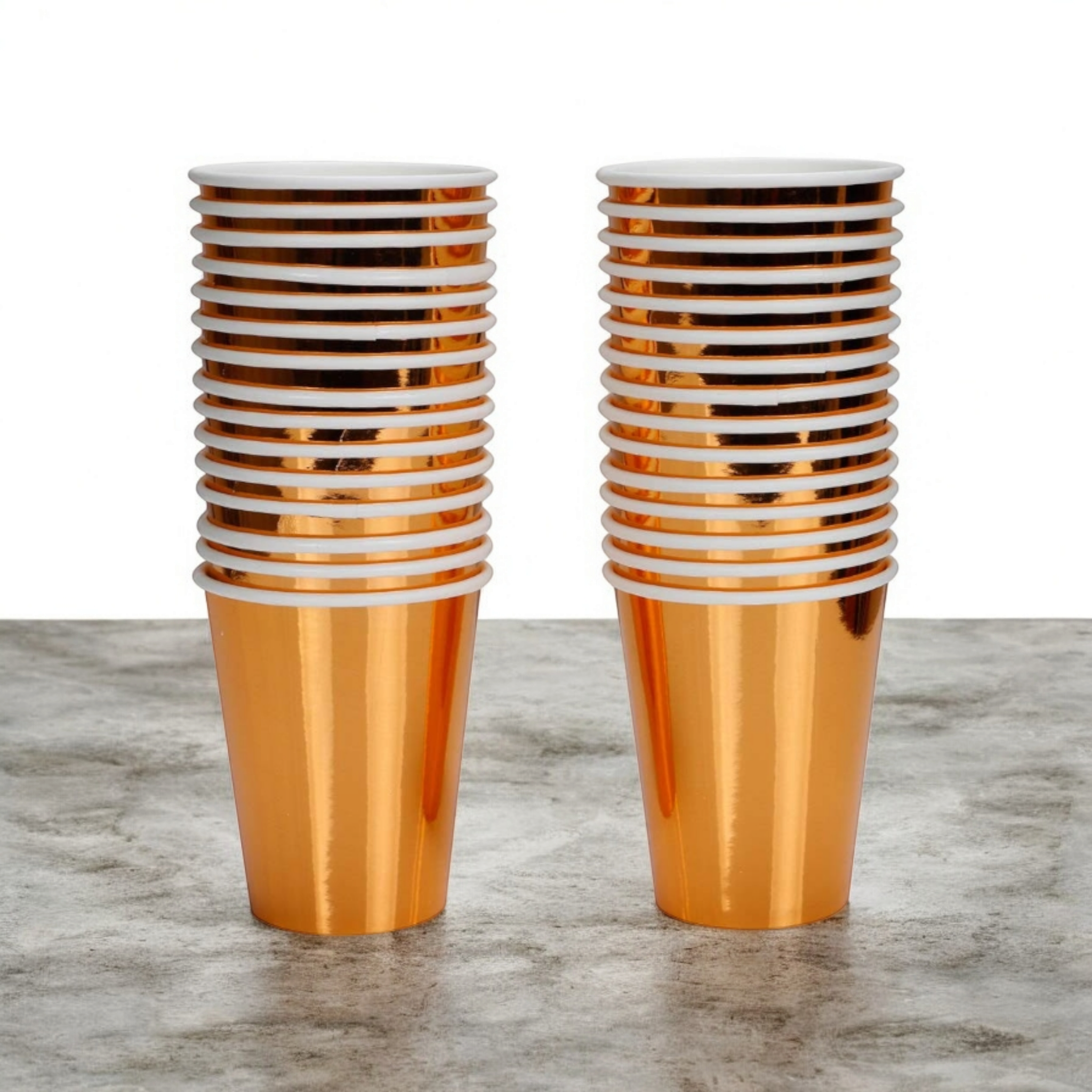 Disposable Party Paper Cup 260ml 9oz Rose Gold Metallic 10pack