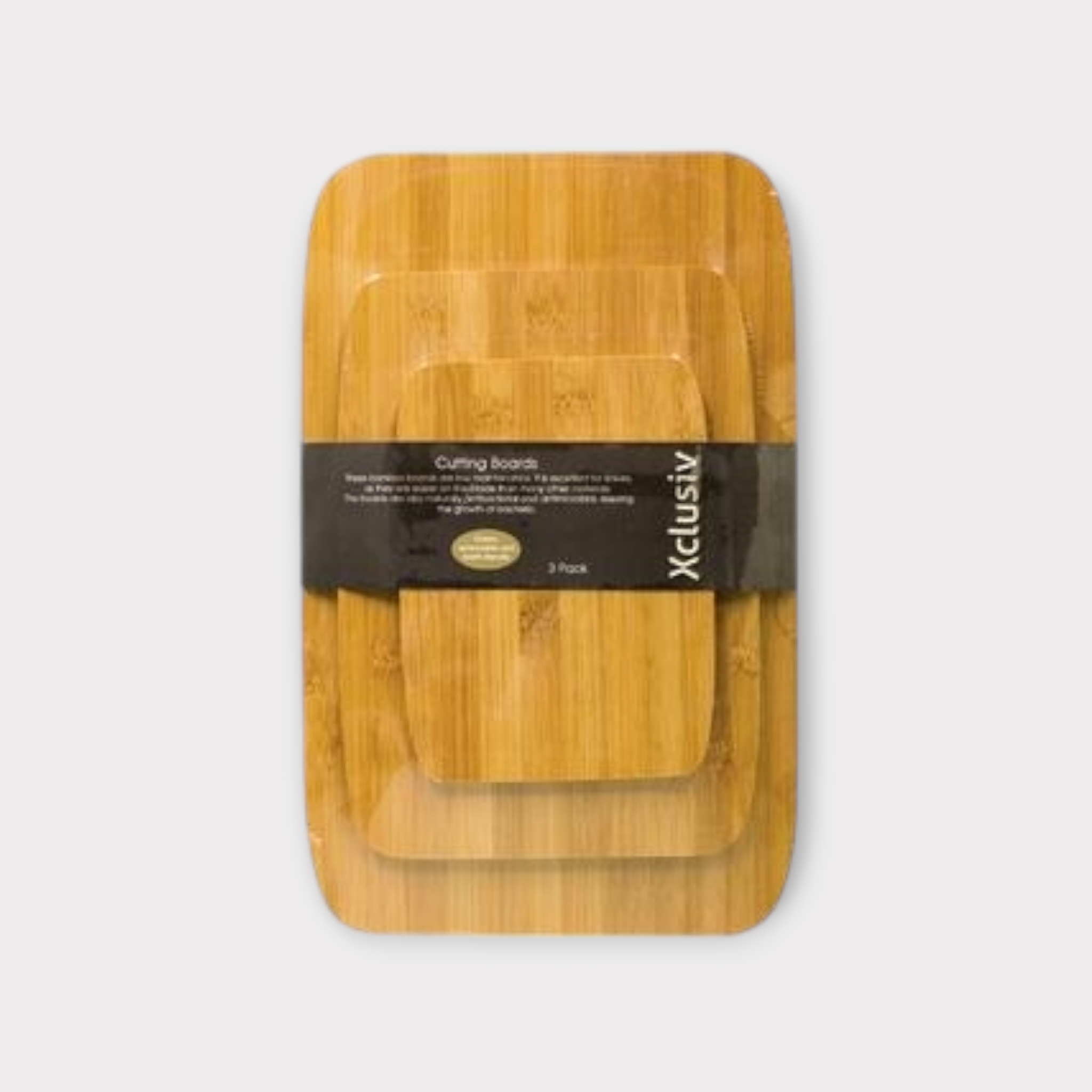 Xclusiv Bamboo Cutting Board Wooden 3pack Set