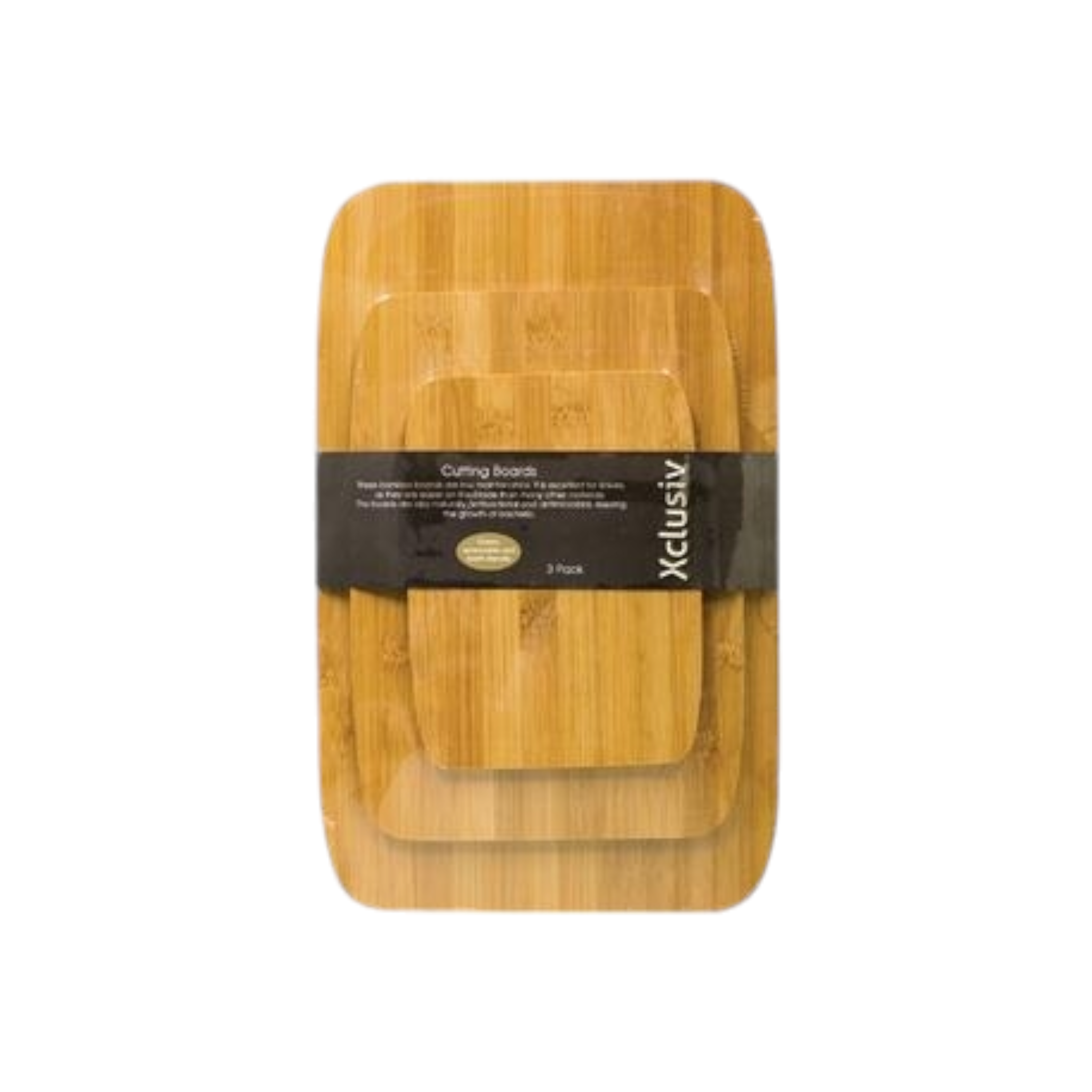 Xclusiv Bamboo Cutting Board Wooden 3pack Set