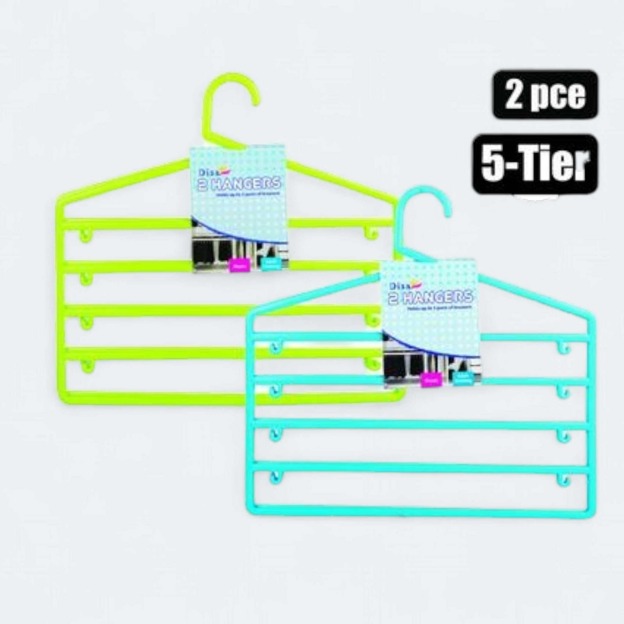 Disa Clothes Hangers Plastic 5-Tier 37cm 2pc