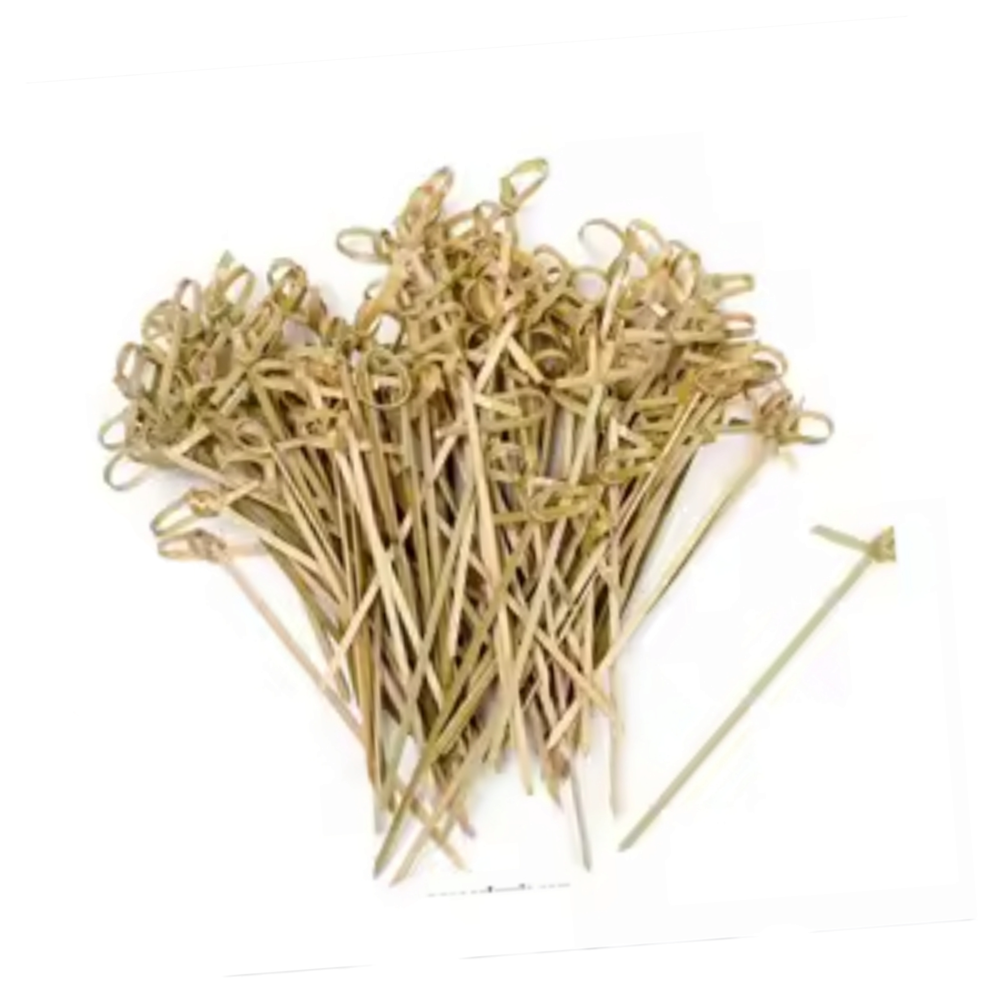 Knotted Bamboo Skewers 90mm Green 100pack