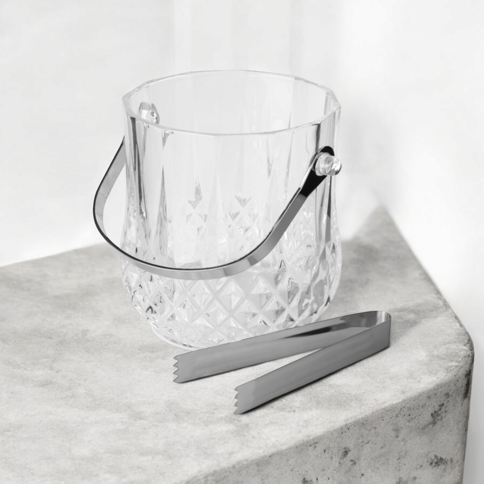 Diamond Ice Bucket with Tong