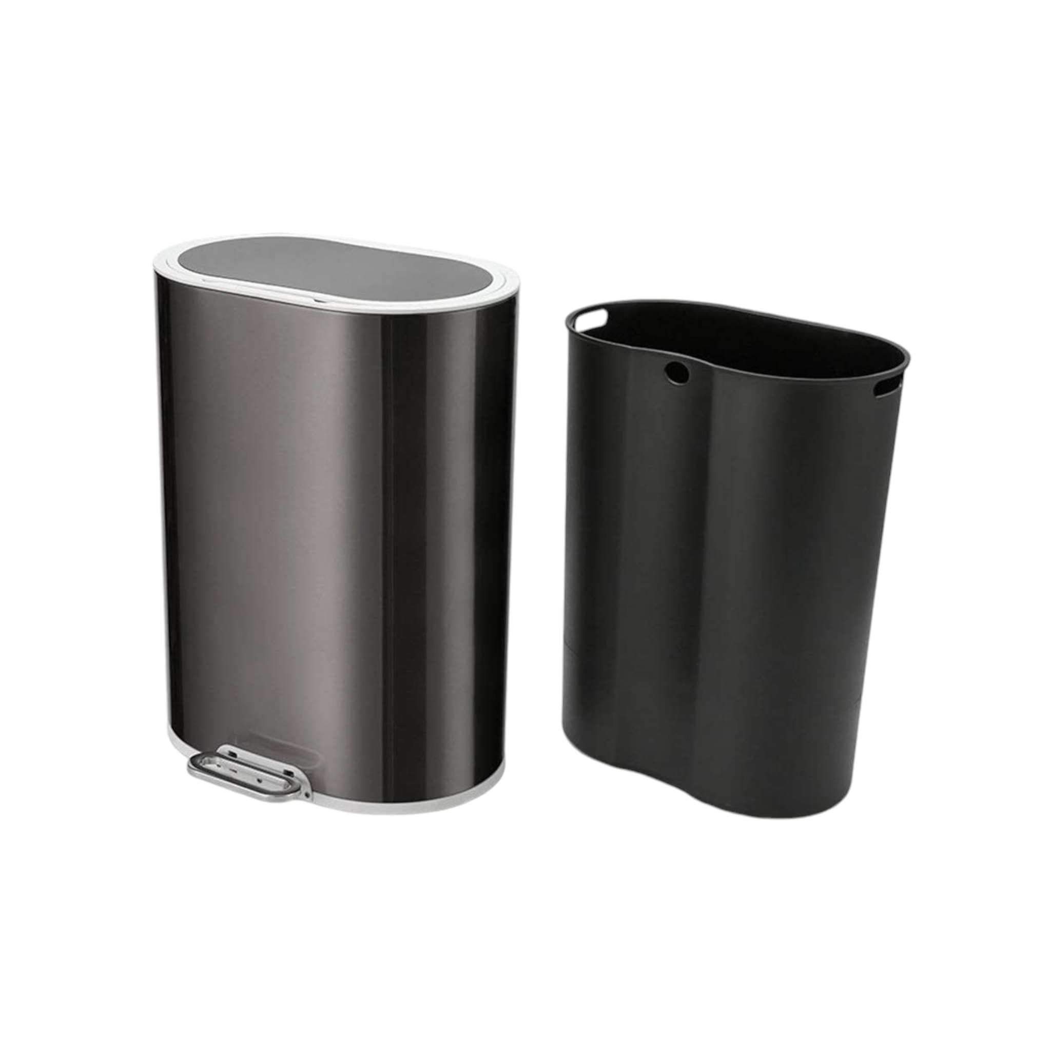 Continental Homeware Pedal Dustbin 12L Oval Black Steel CH792