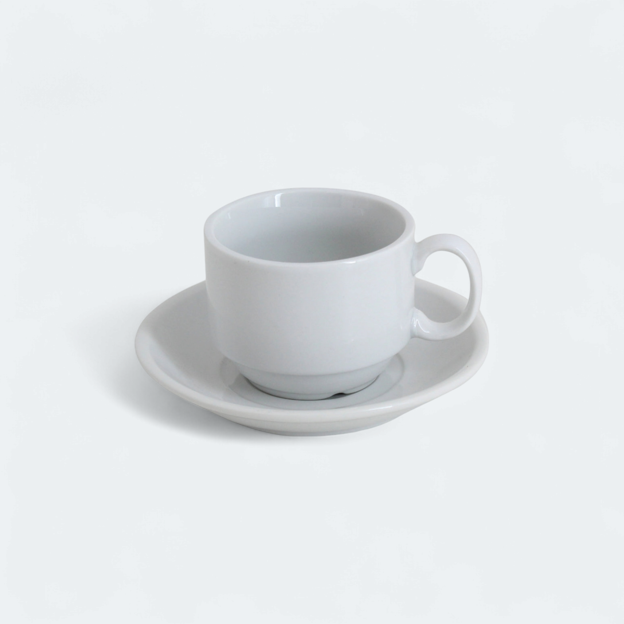 Cermaic White Cup & Saucer Set