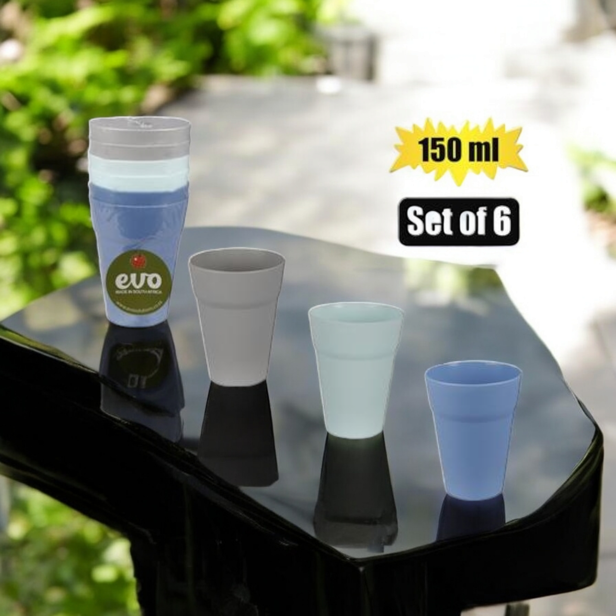 150ml Reusable Picnic Plastic Tumbler Pastel Assorted 6pack