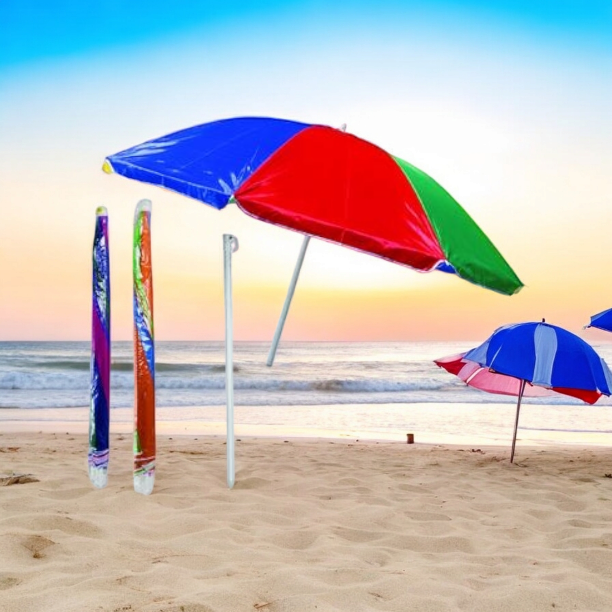 Beach Umbrella Beach 200cm Diameter 8-Rib