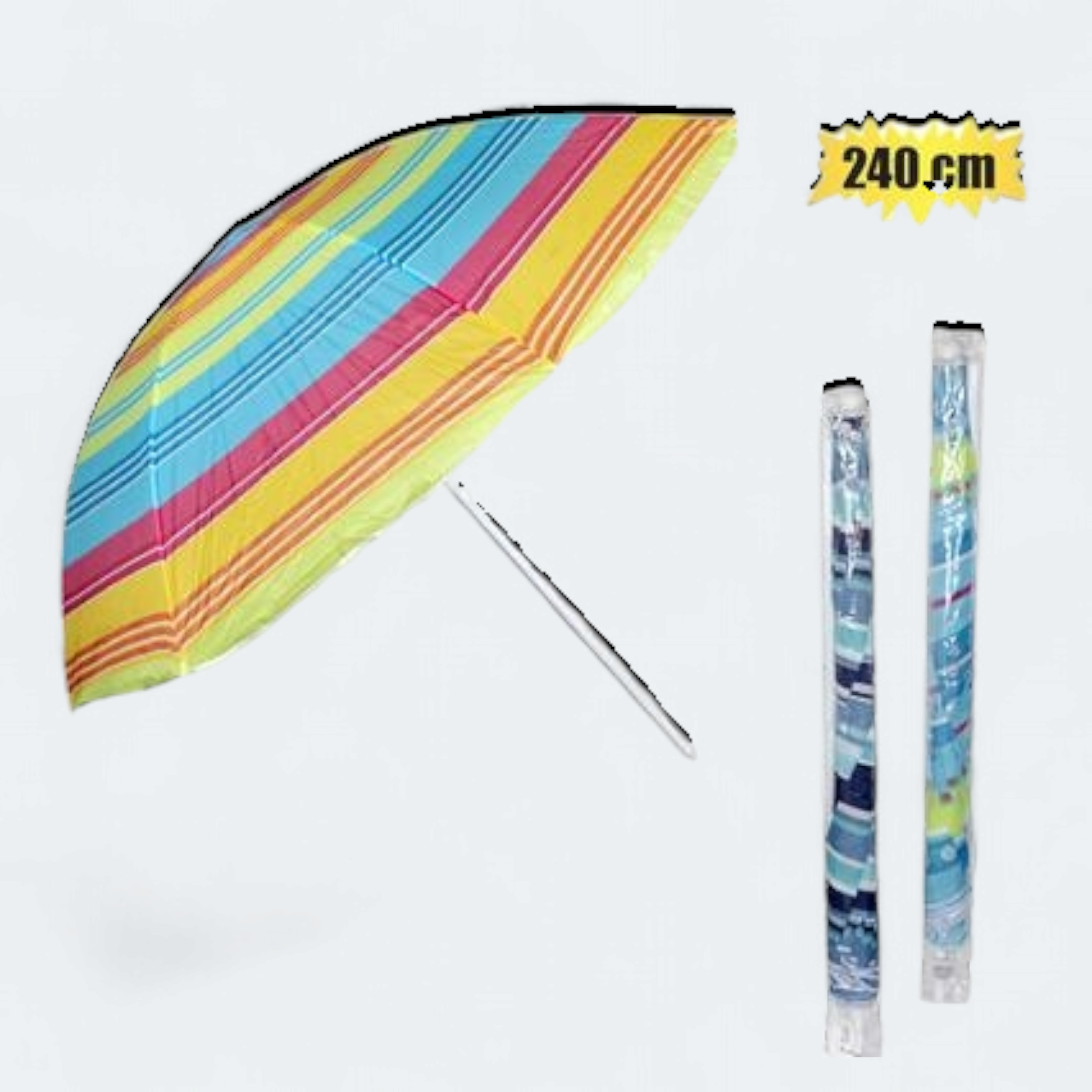 Beach Umbrella 240cm Thick Rib