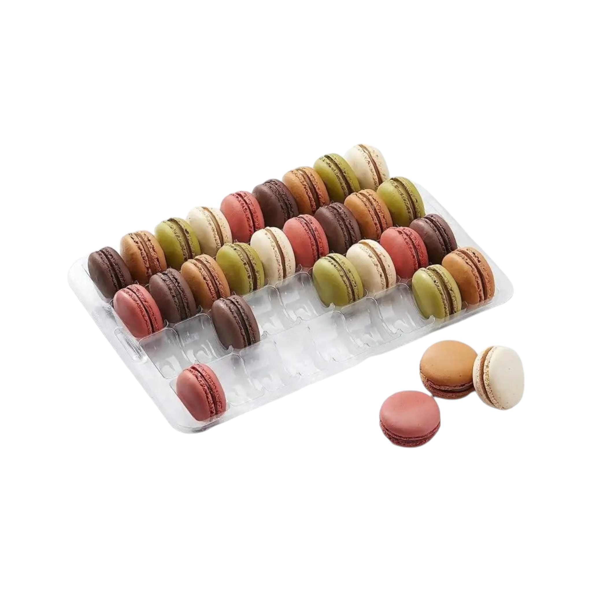 Macaron Display PET Container Tray 26.5x22.2cm fits 35