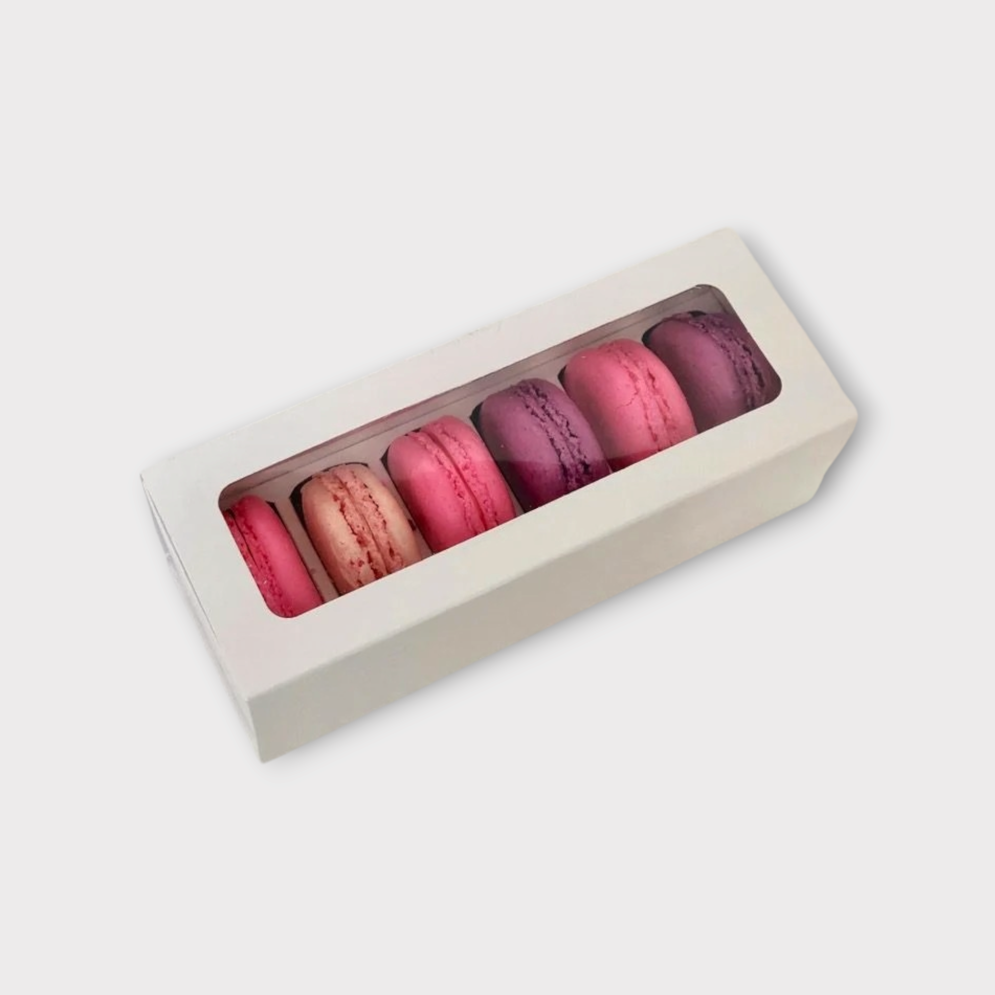 Macaron Display Gift Box White 15x30x4cm with Window fits 6