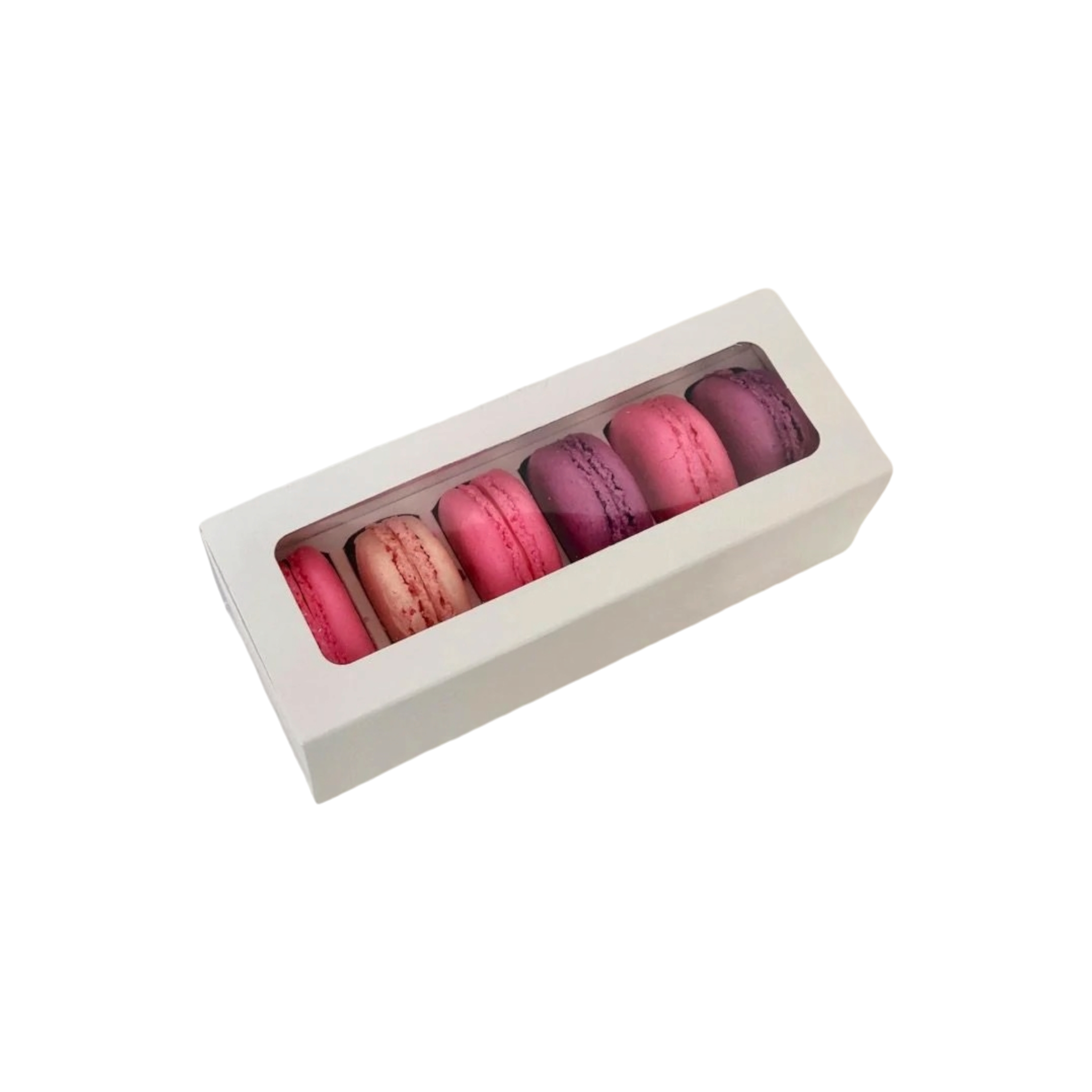 Macaron Display Gift Box White 15x30x4cm with Window fits 6