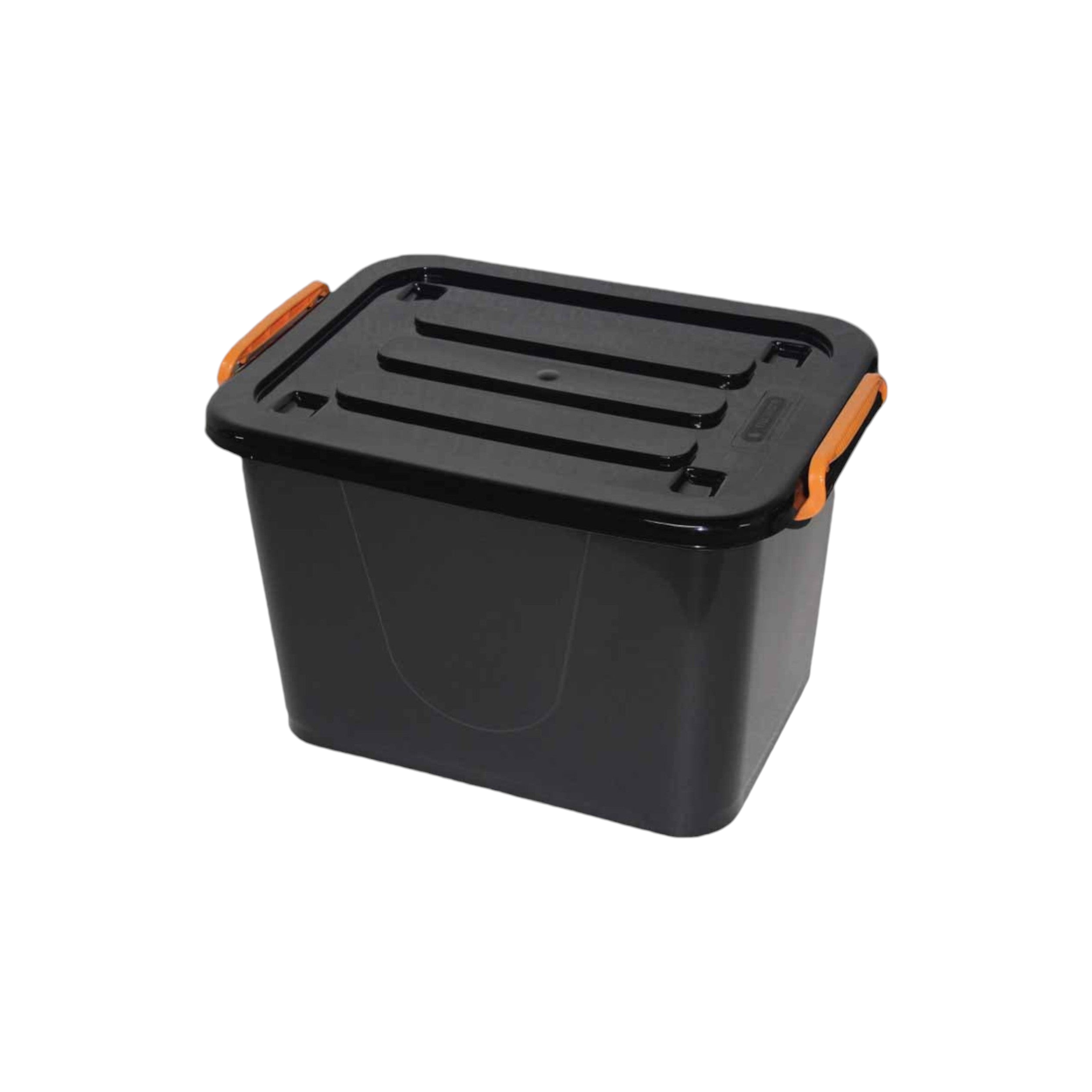 45L Storage Utility Box Container Black Plastic Nu Ware