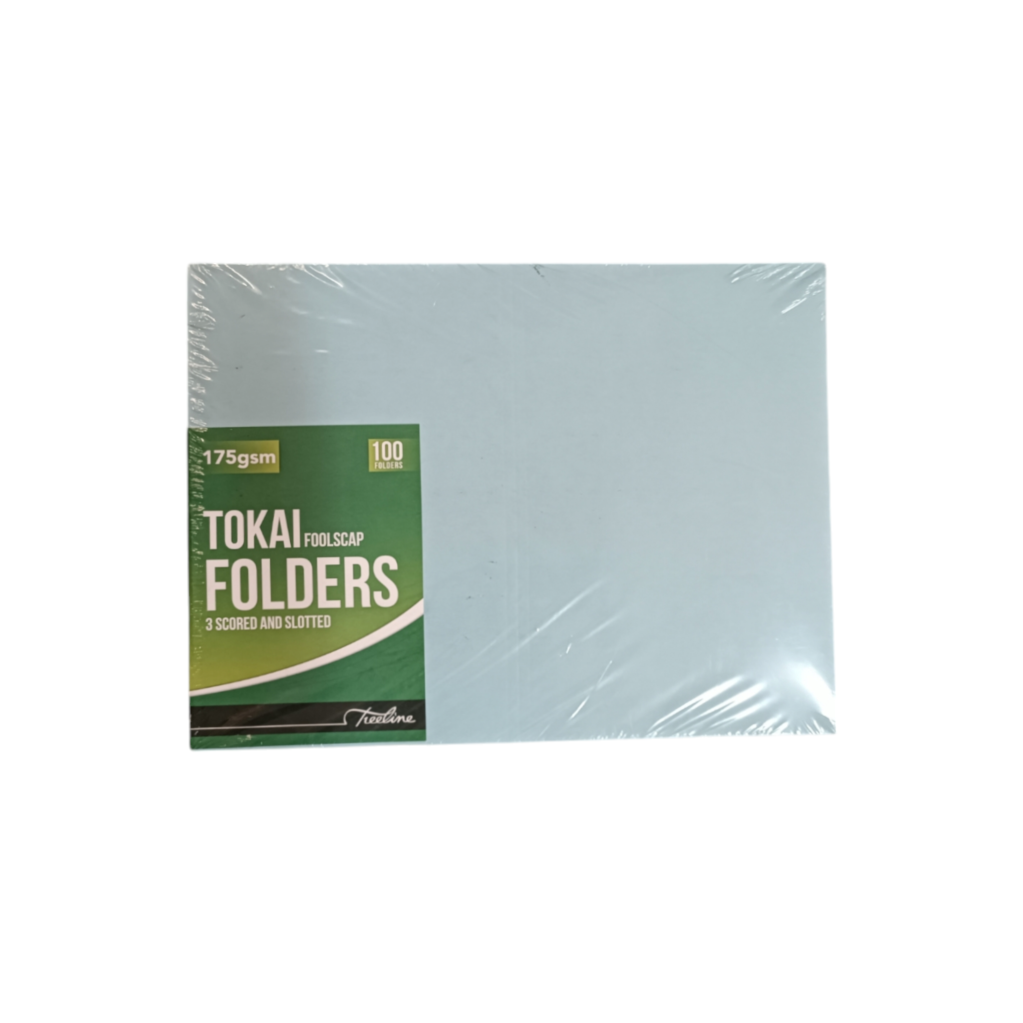 Treeline Tokia Manilla Foolscap Flat Folders Blue 175gsm 100pack