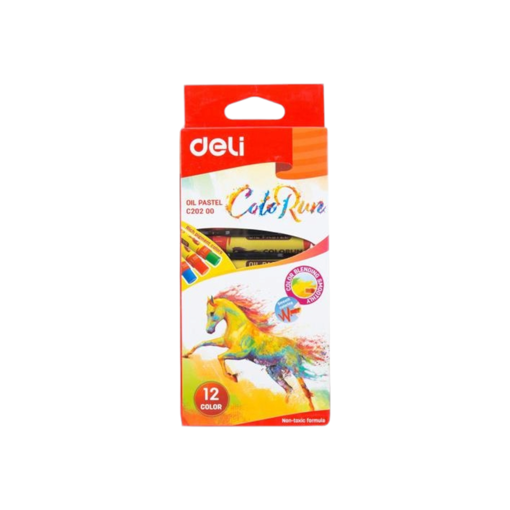 Deli Oil Pastel Crayons 12 Colors Assorted