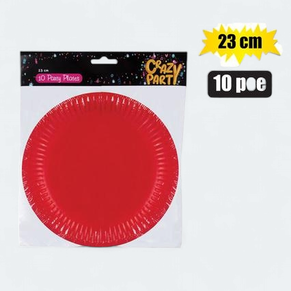 Disposable Picnic Party Plates Red 23cm 10pack