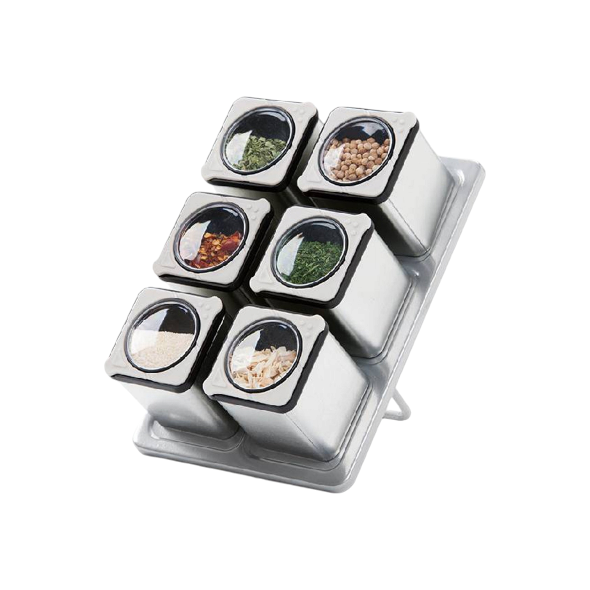 Aqua Spice Rack Tin 6-Jar 25025