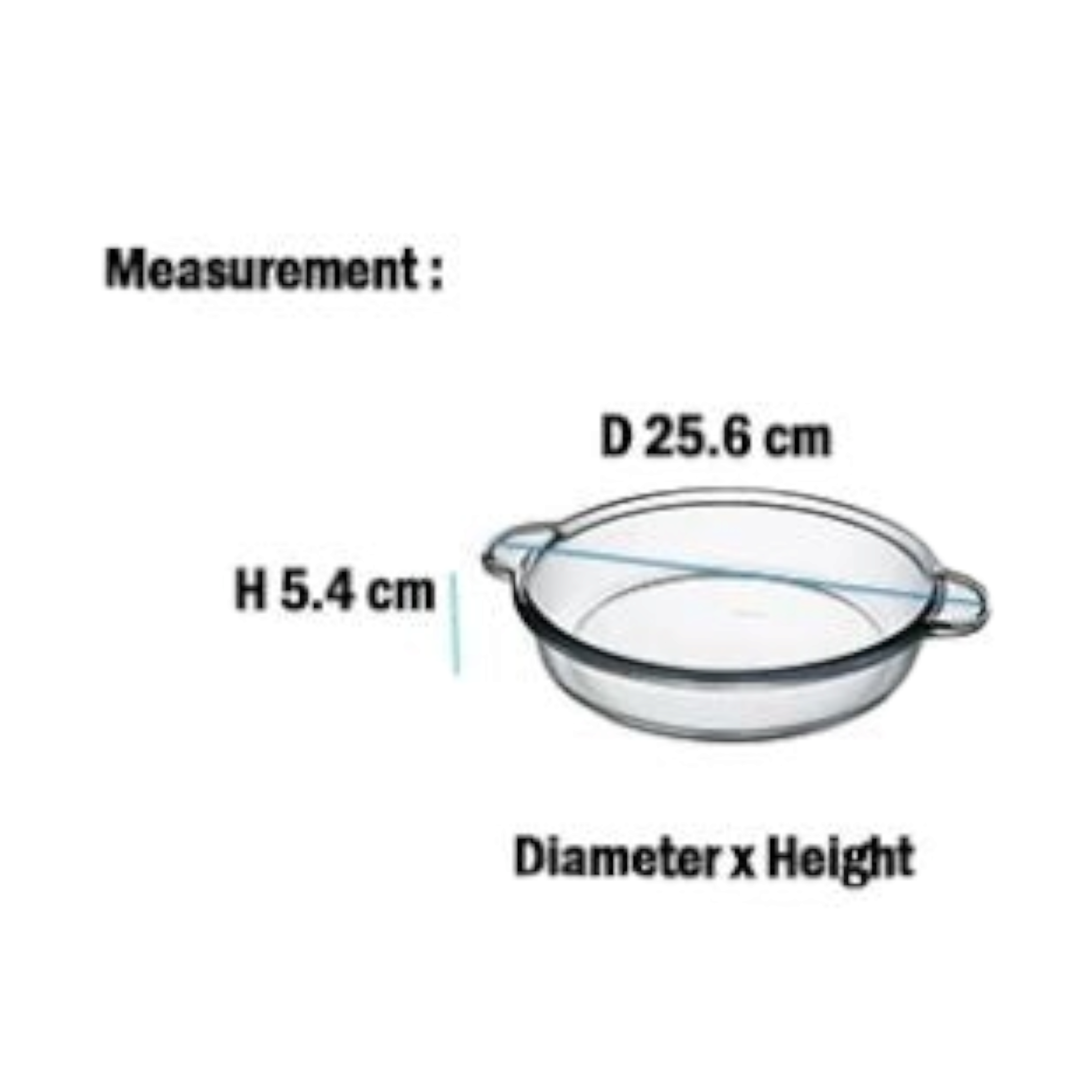 Borcam Glass Baker Tray Round with handle 21x25x5cm 40006