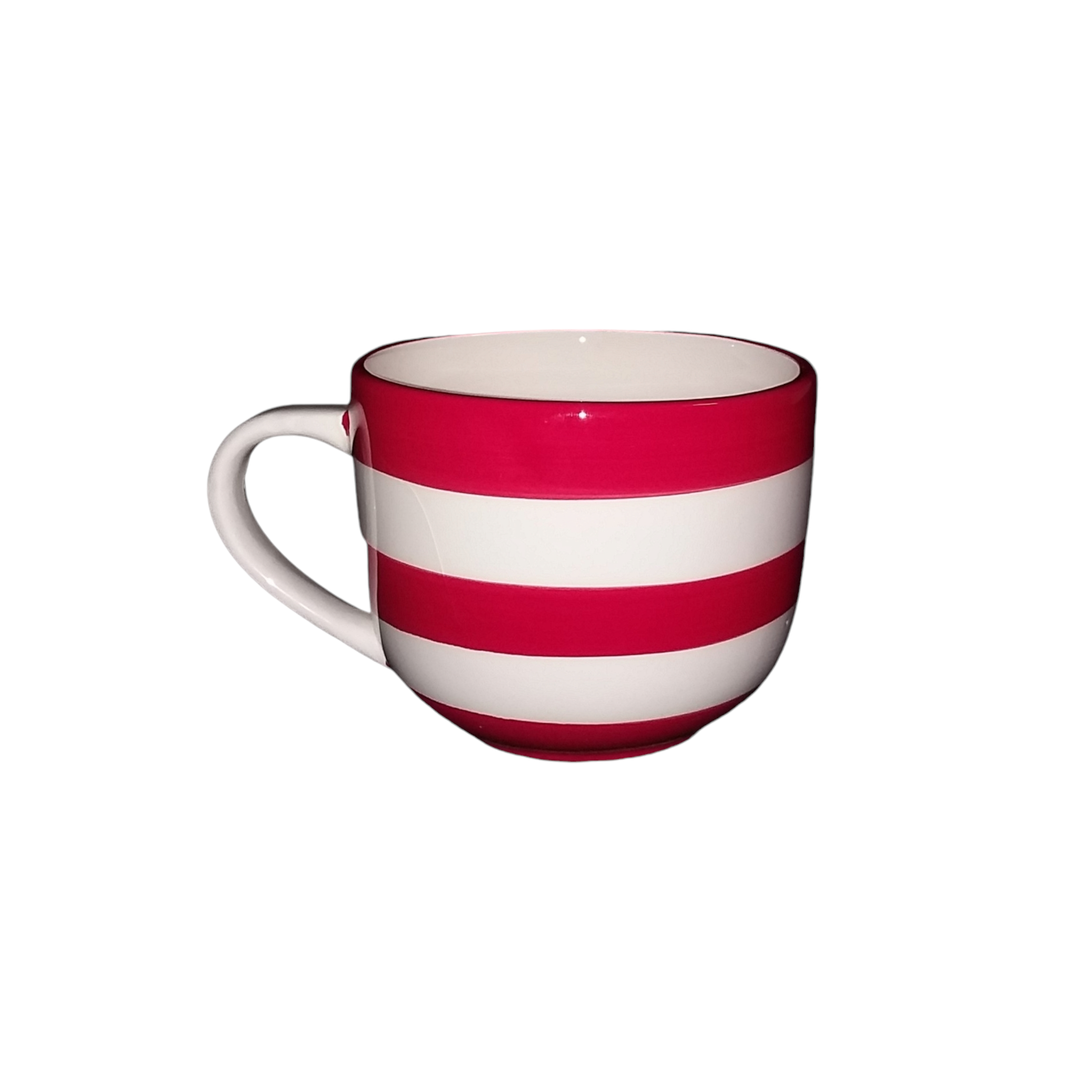 Ceramic Mug Red & White Candy Stripe