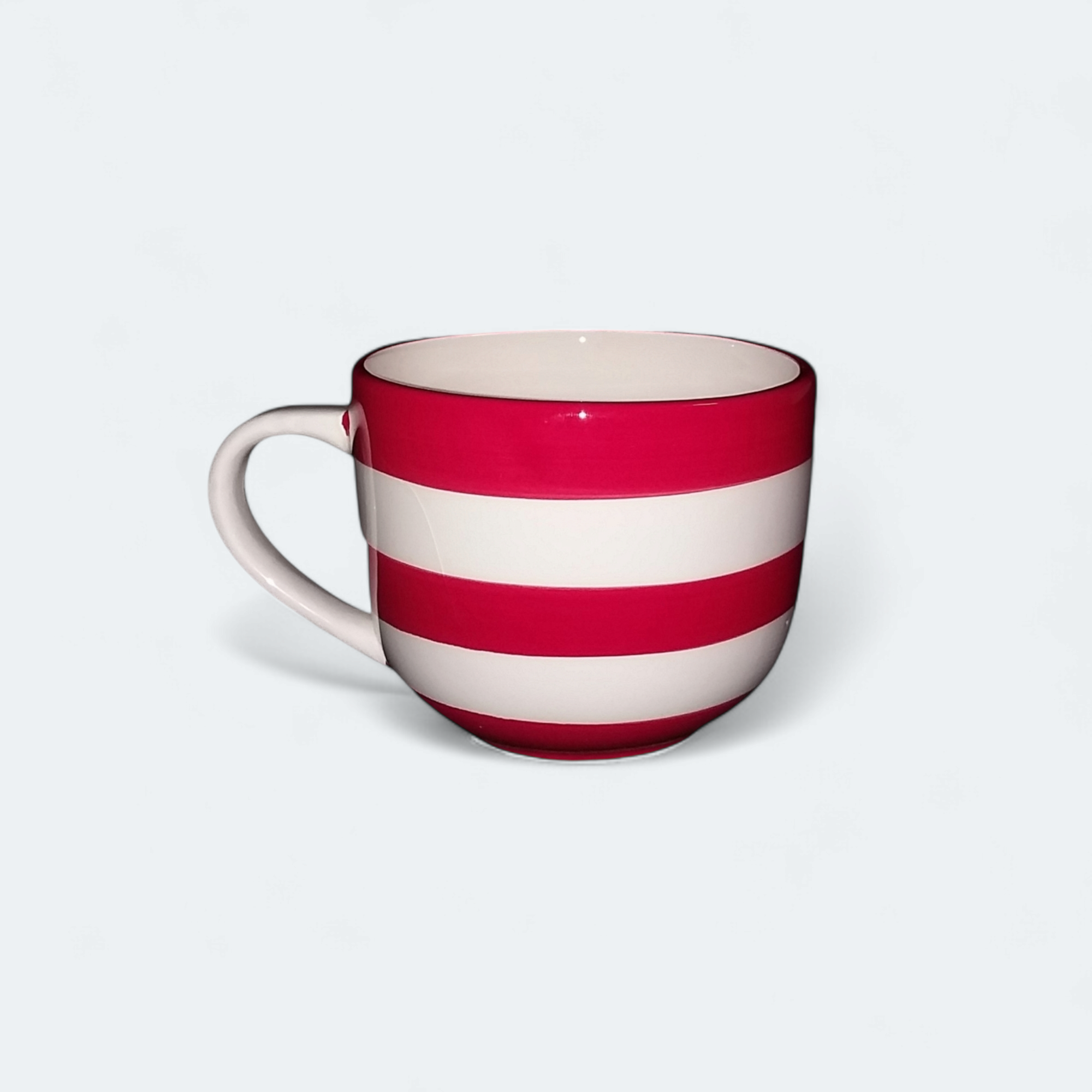 Ceramic Mug Red & White Candy Stripe