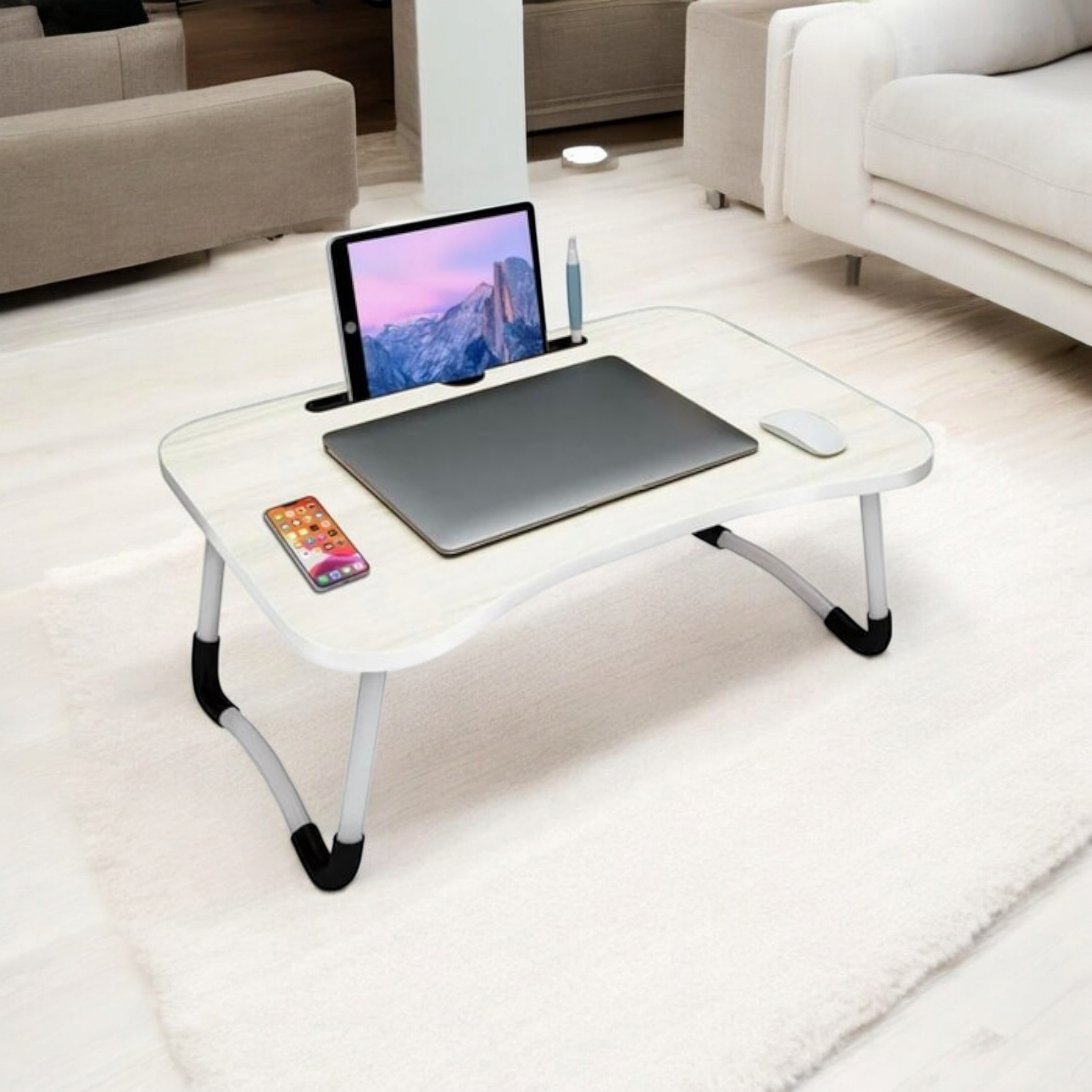 Foldable Laptop Table 60x40x26cm Portable Bed-Sofa Desk Large