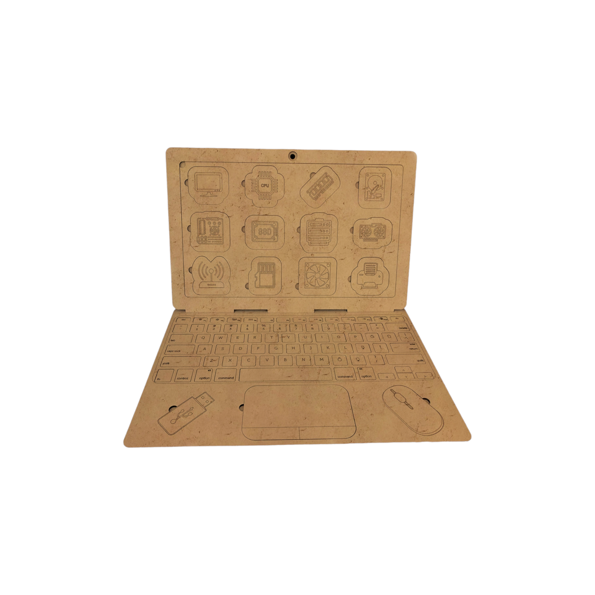 Educational Toy Wooden Laptop Puzzle 20x20cm MB55