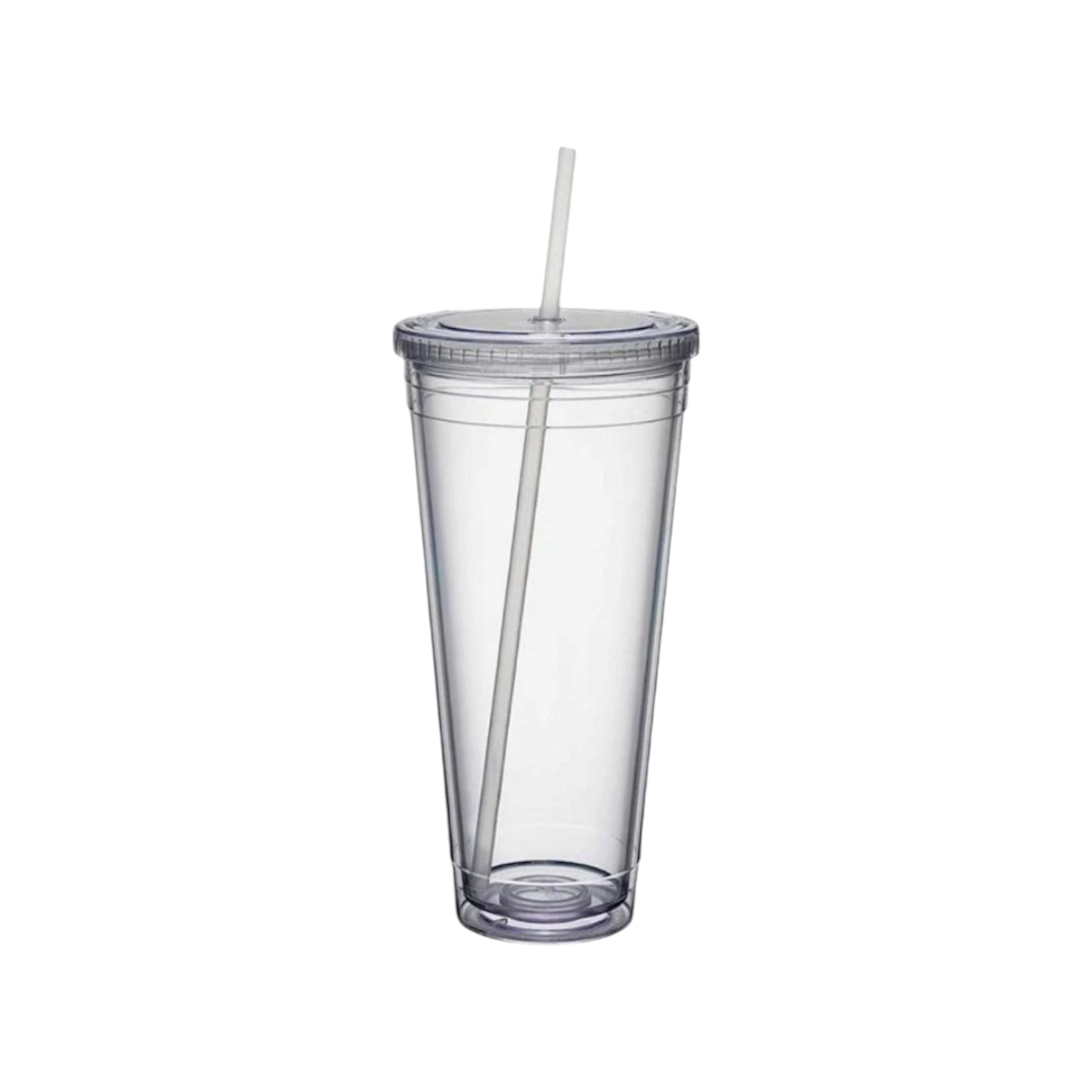 650ml Acrylic Tumbler Double Wall Insulated Cup with Straw