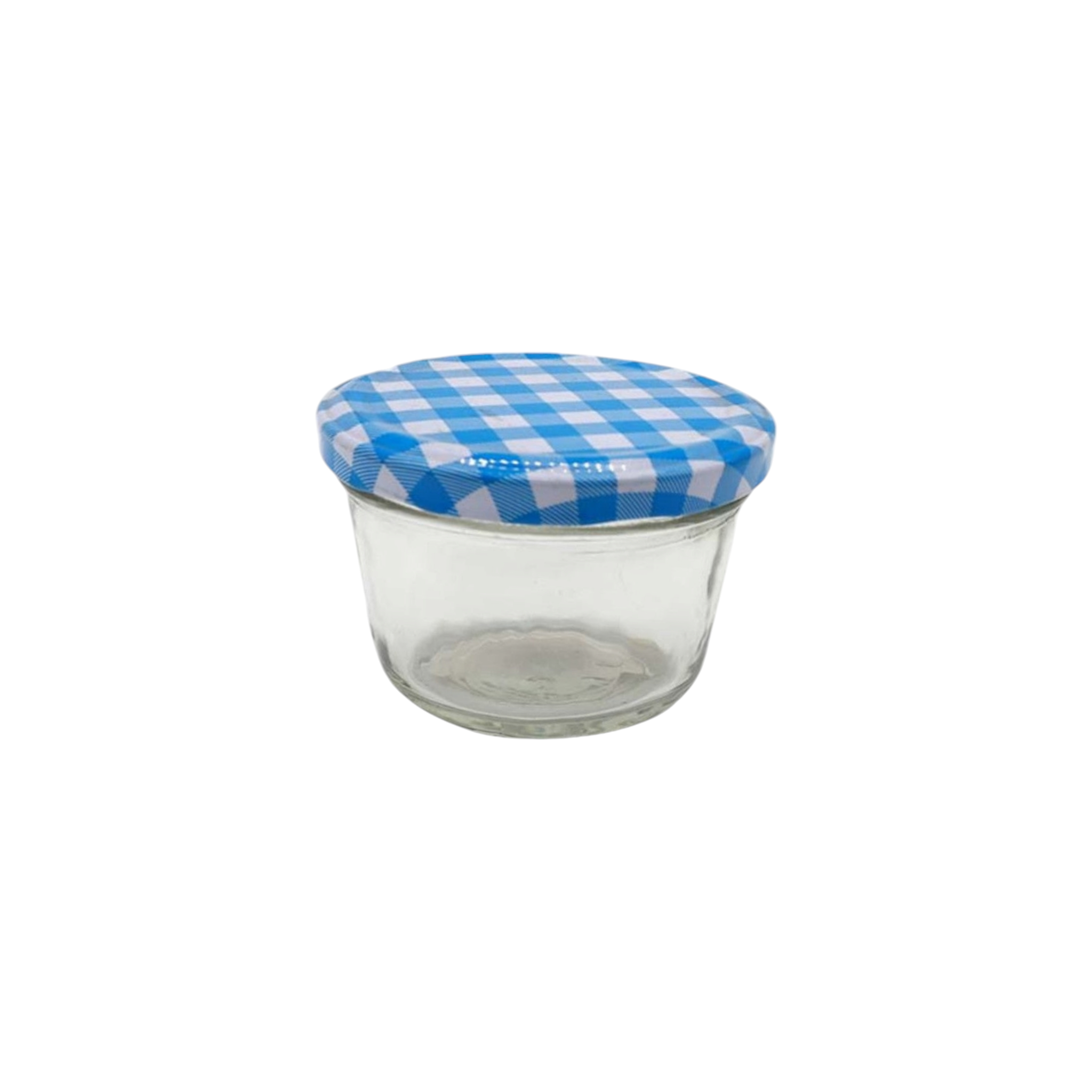 Glass Storage Jar with Check Lid 6.5x7.5cm