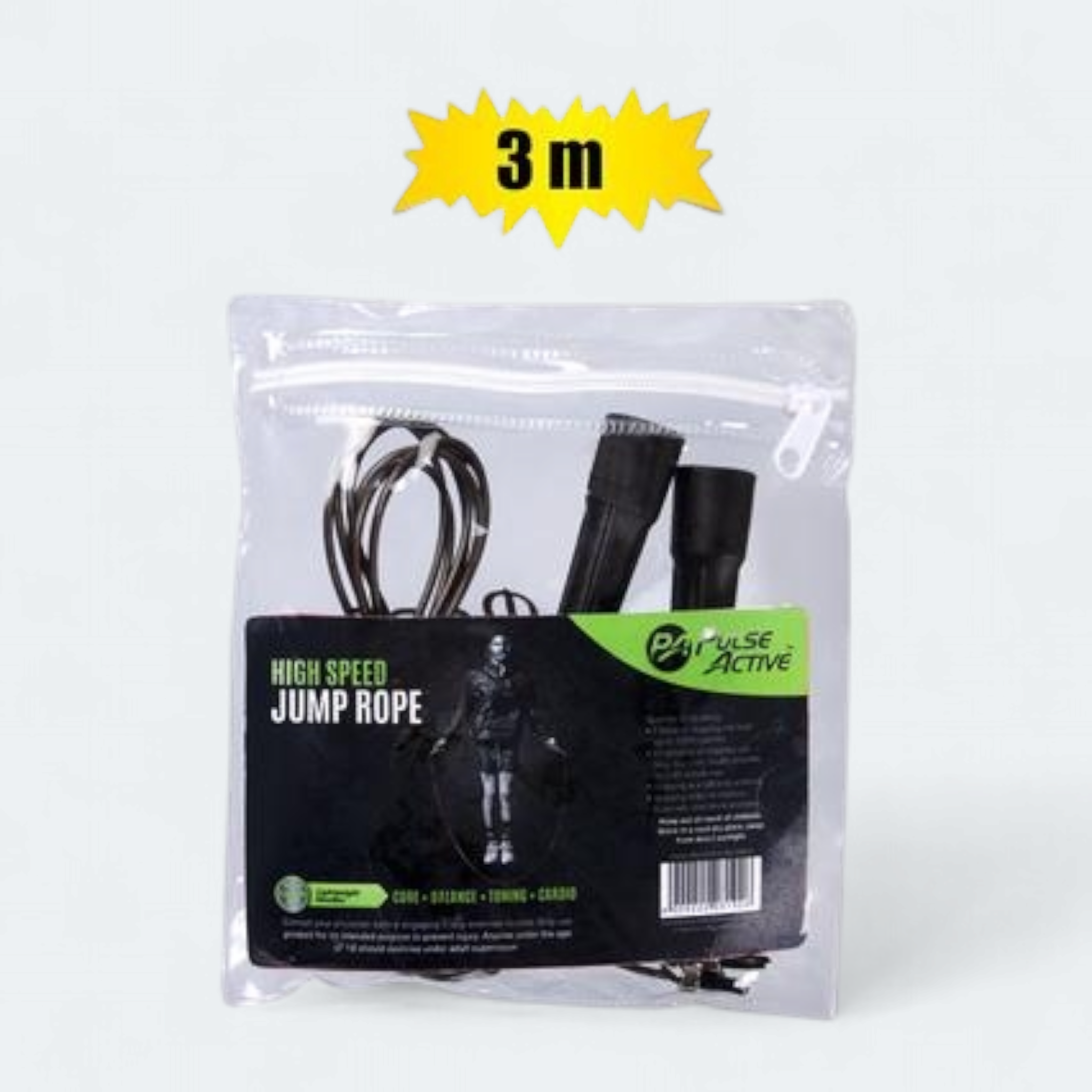 Pulse Active Fitness Speed Cable Jump Skipping Rope 3m