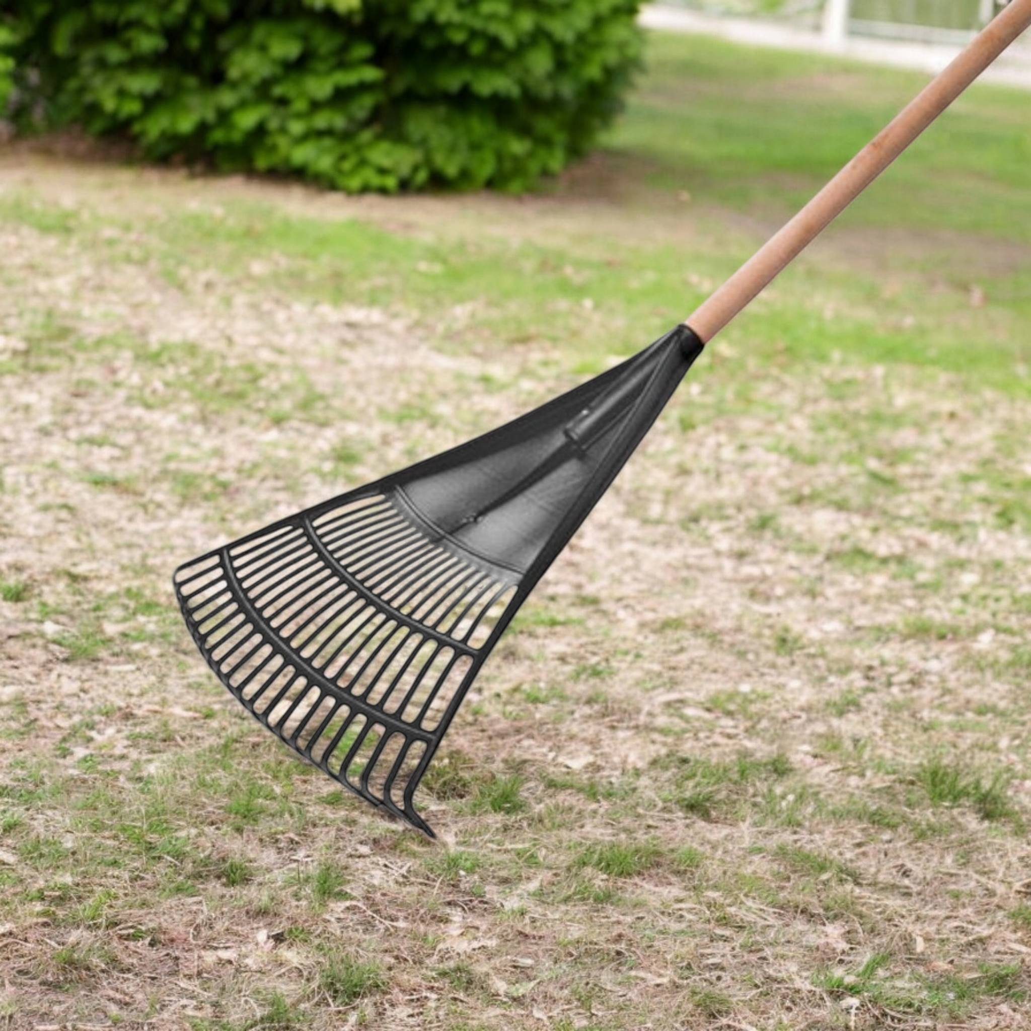 Recycle Plastic Garden Rake Black Large Buzz