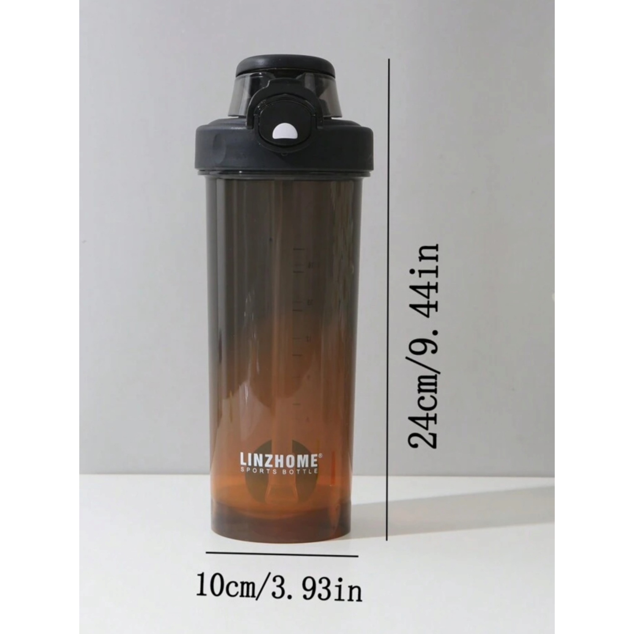 Linzhome Plastic Shaker Bottle with Ball 800ml 1pc