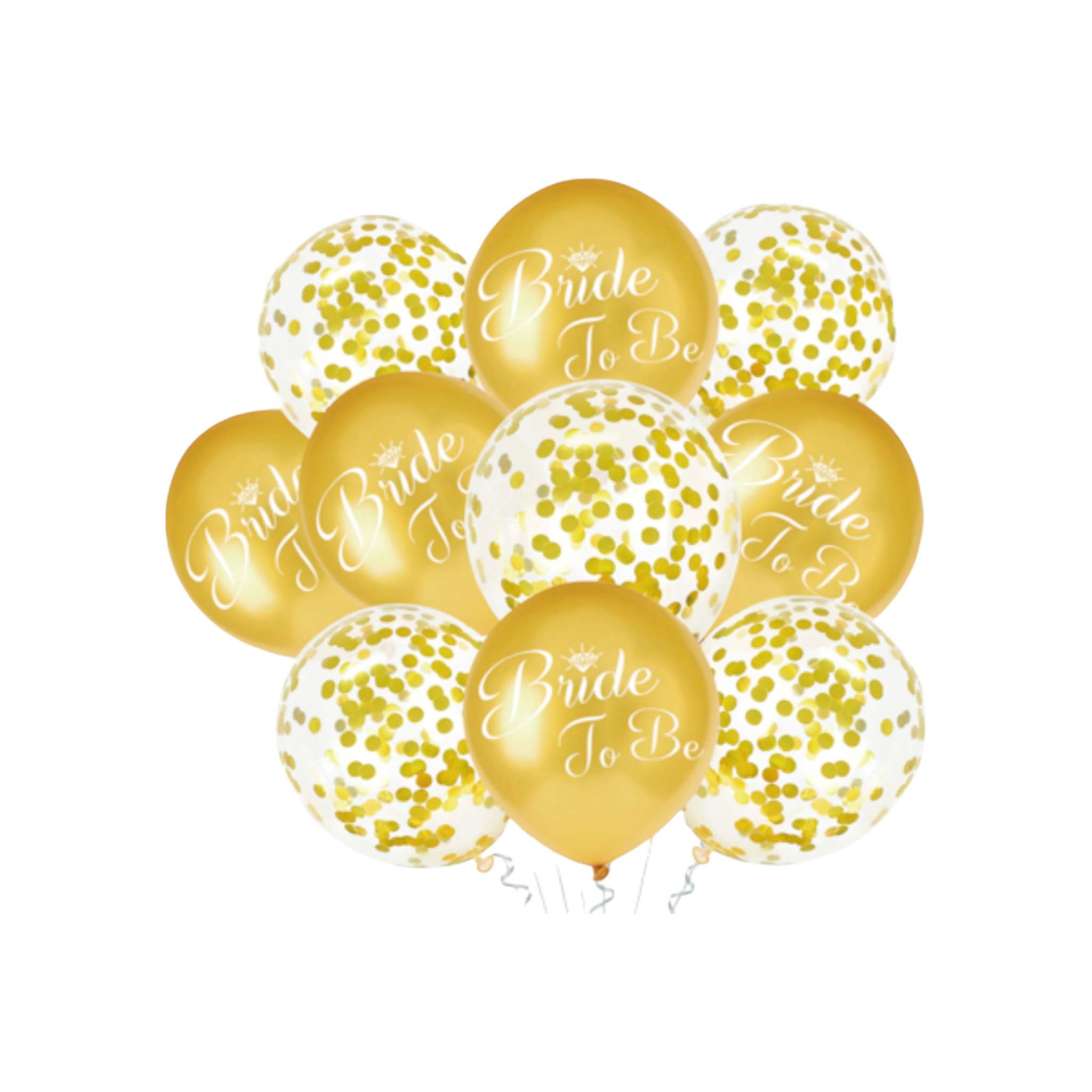 Bride to be Latex Balloons Gold & Clear 8pack