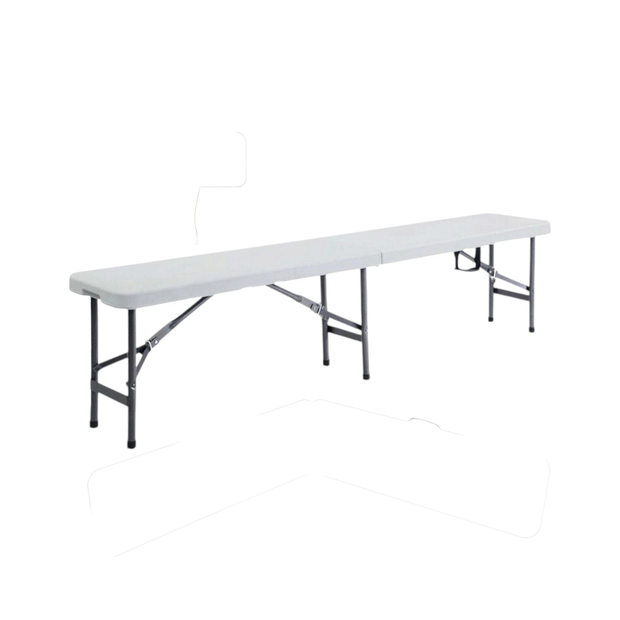 1.8m Folding Trestle Plastic Bench 6ft White