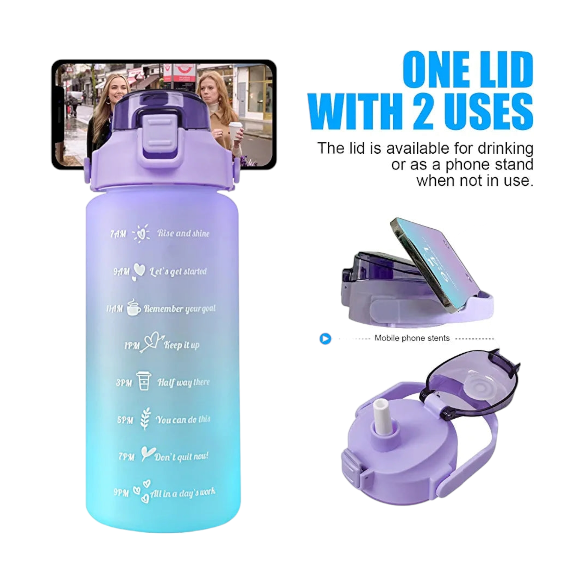 Motivational Sports Water Bottle 2.75L