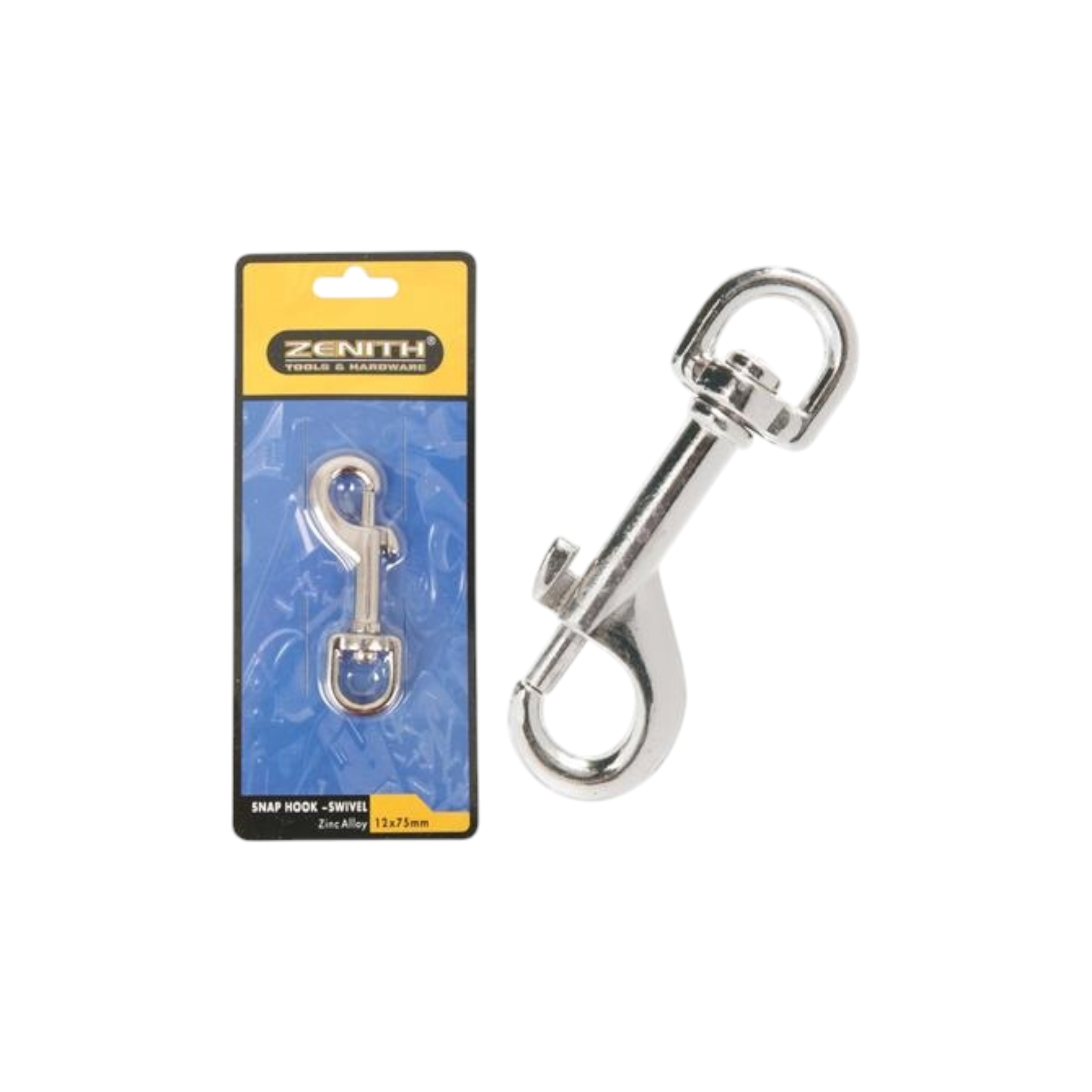 Snap Hook with Swivel CP 12x75mm