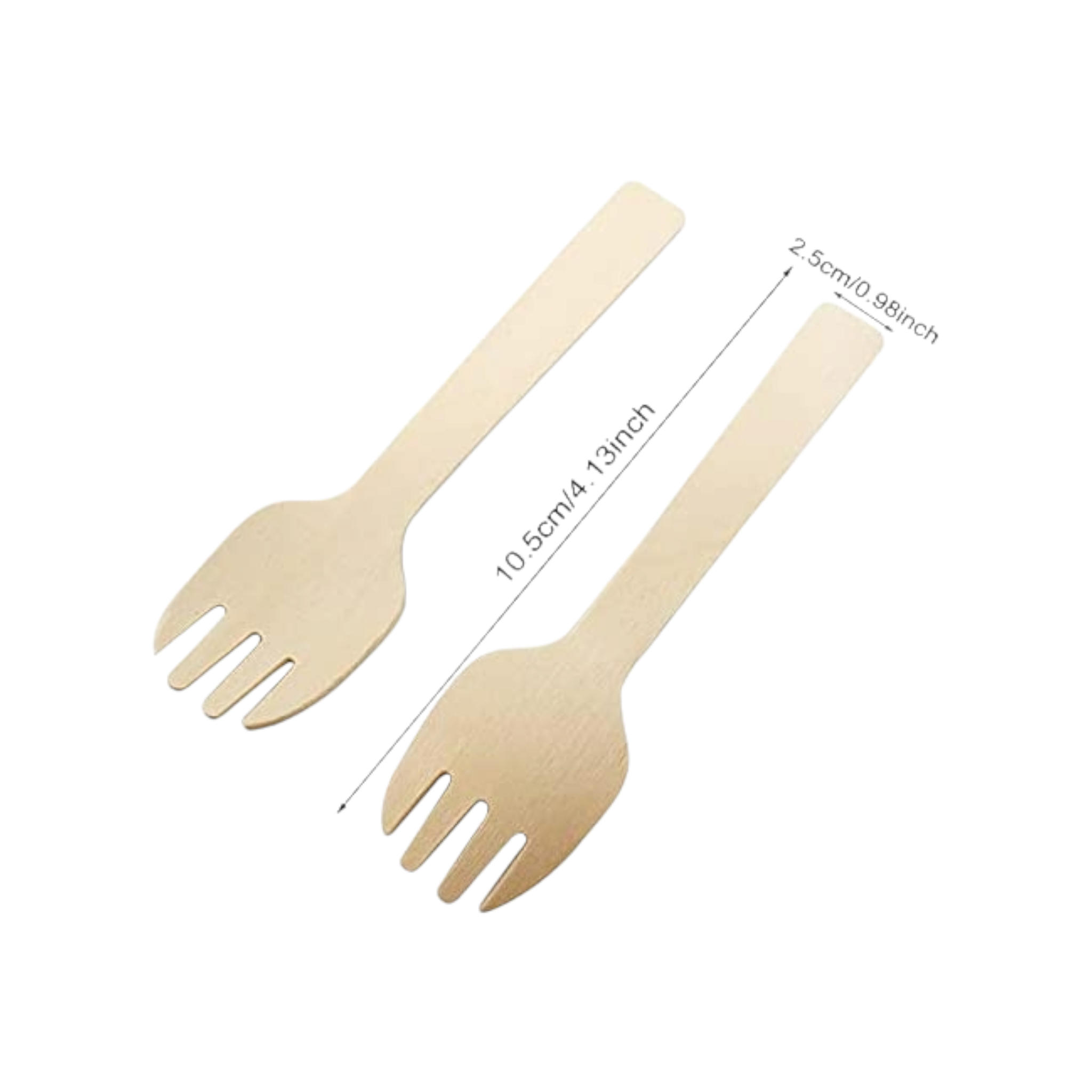 Dispisable Wooden Fork 10.5cm 100pack