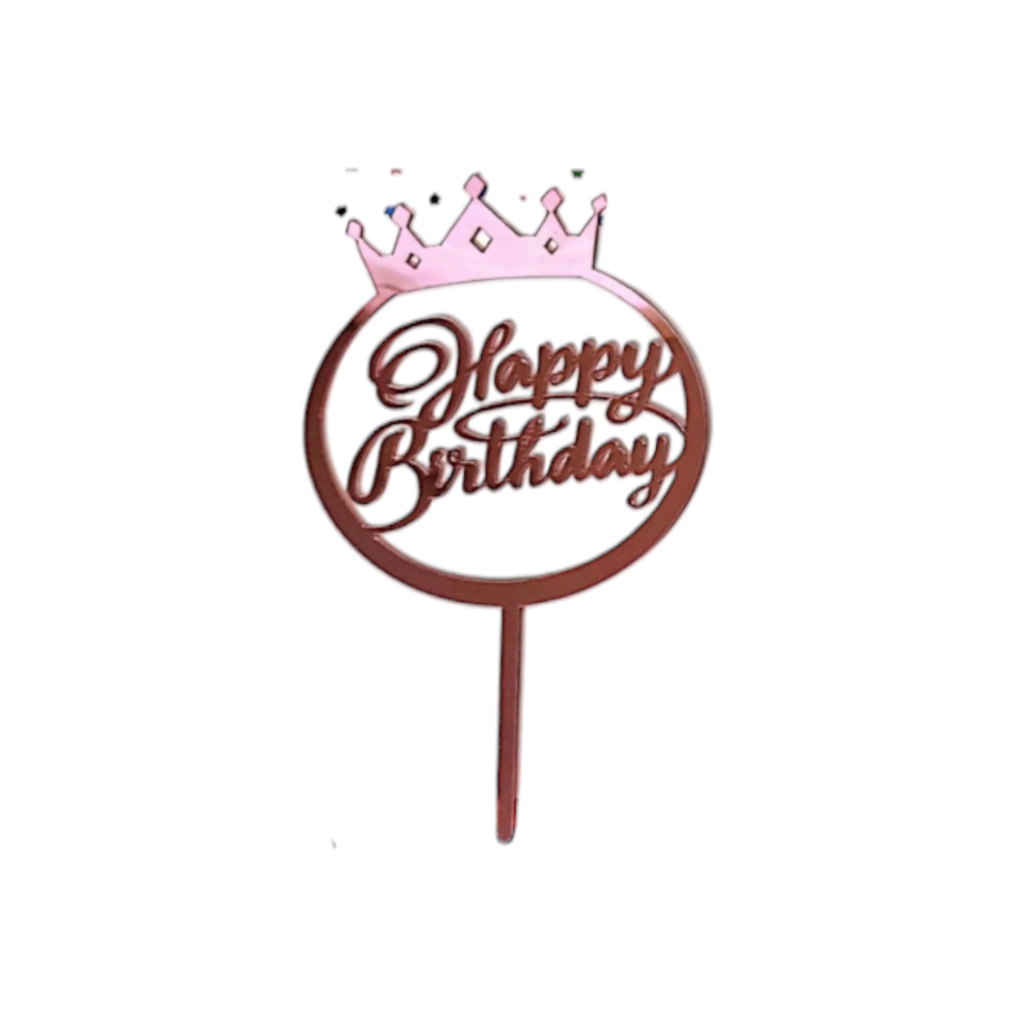 Acrylic Cake Topper Happy Birthday Crown