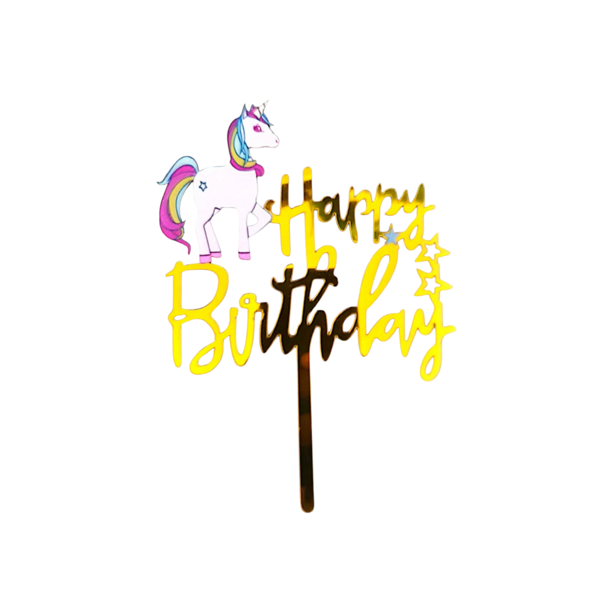 Acrylic Cake Topper Happy Birthday Unicorn