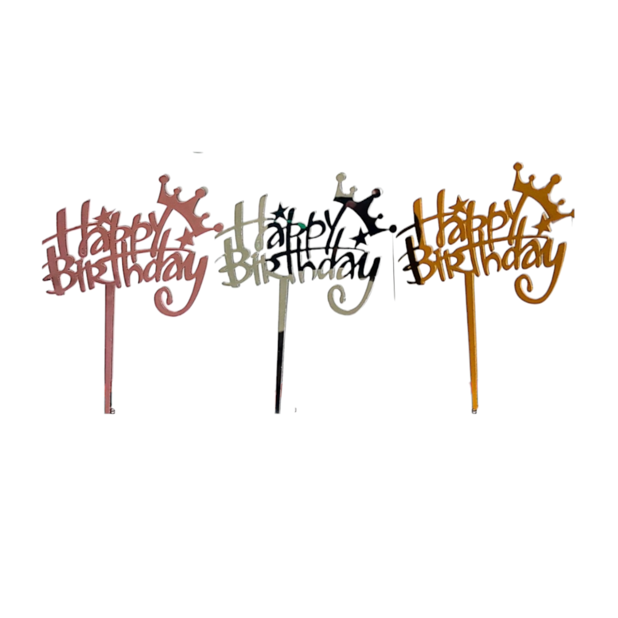 Acrylic Cake Topper Happy Birthday Crown