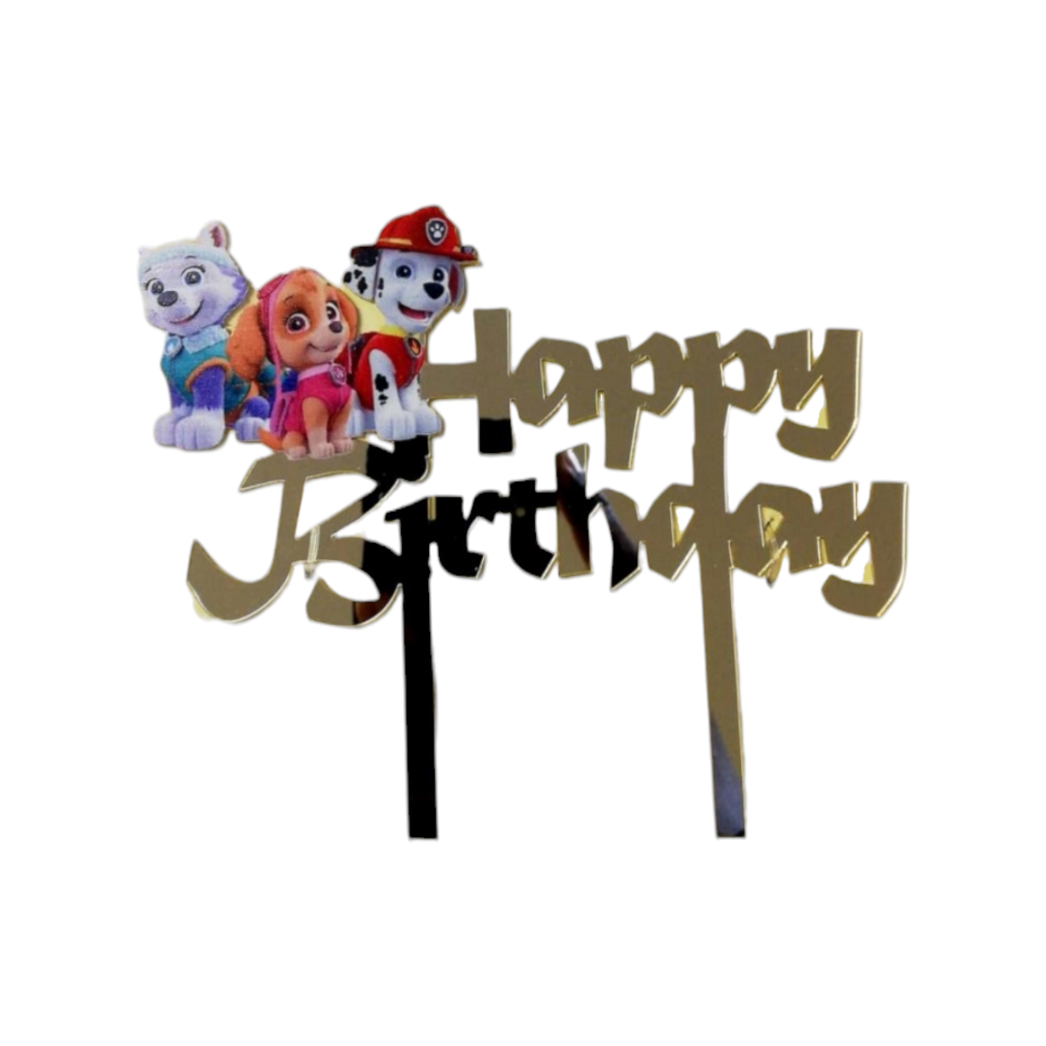 Acrylic Cake Topper Happy Birthday Paw Patrol