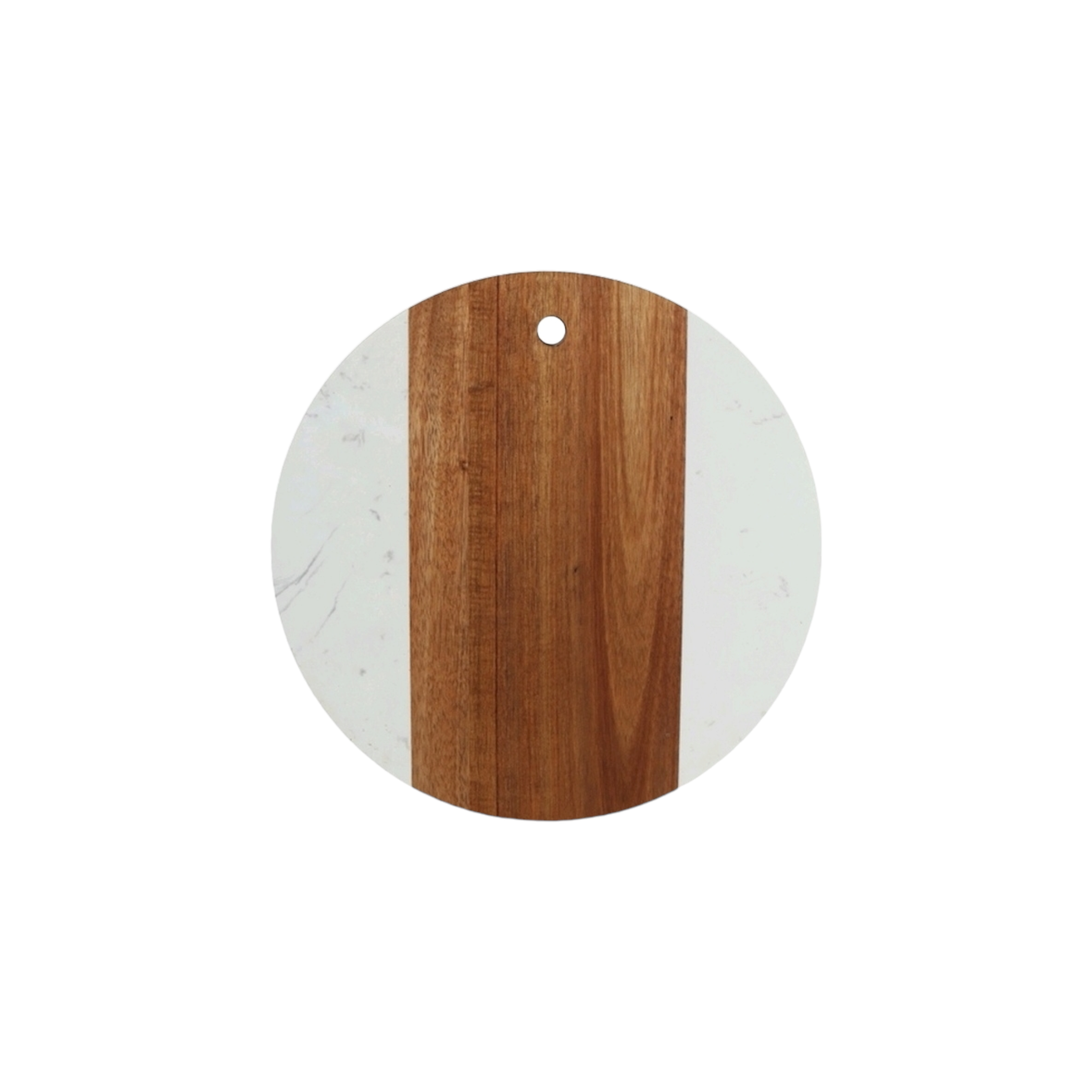 Aqua Acacia Cutting Board Round with Marble 34568