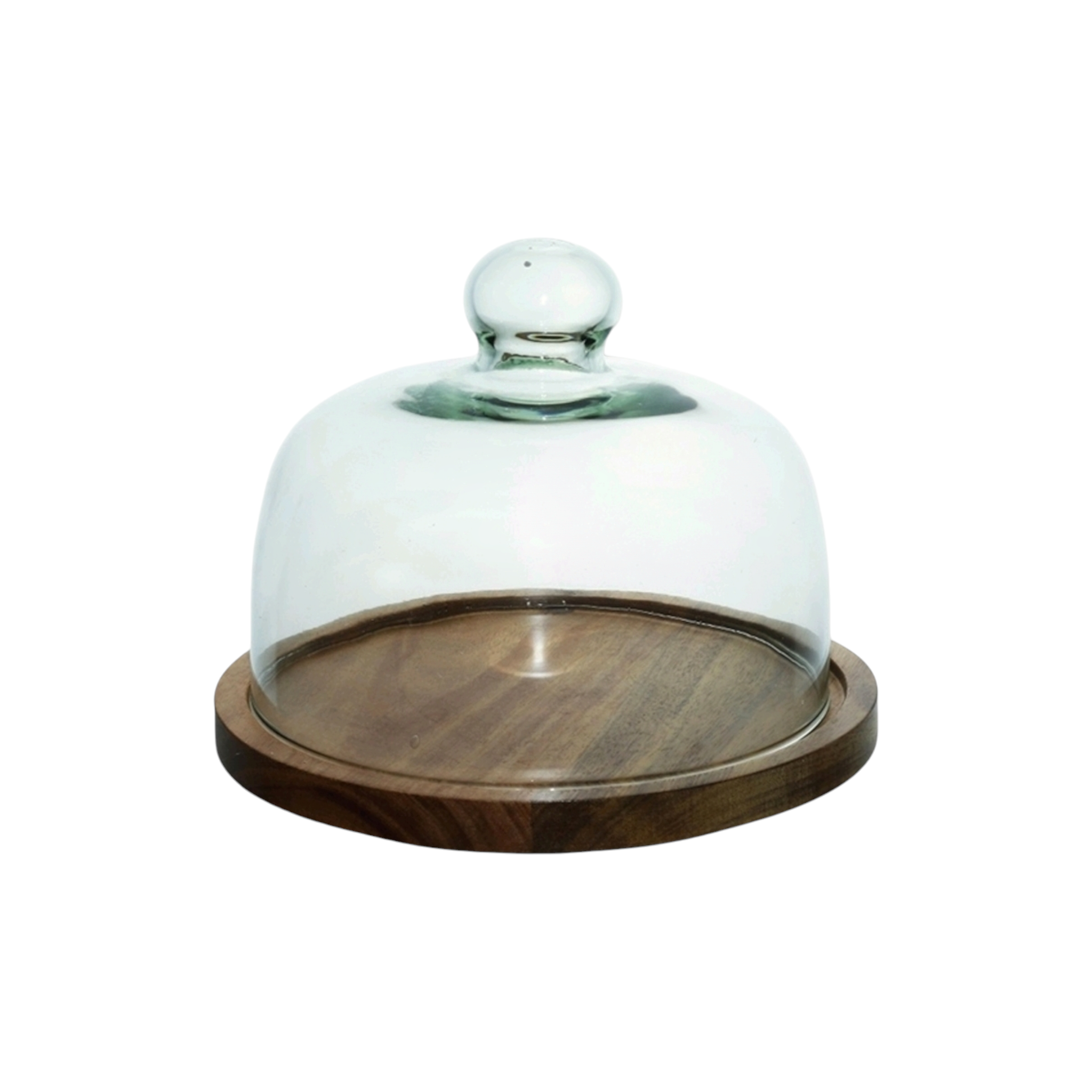 Glass Patisserie Cake Dome Server with Acacia Base Turntable 34563