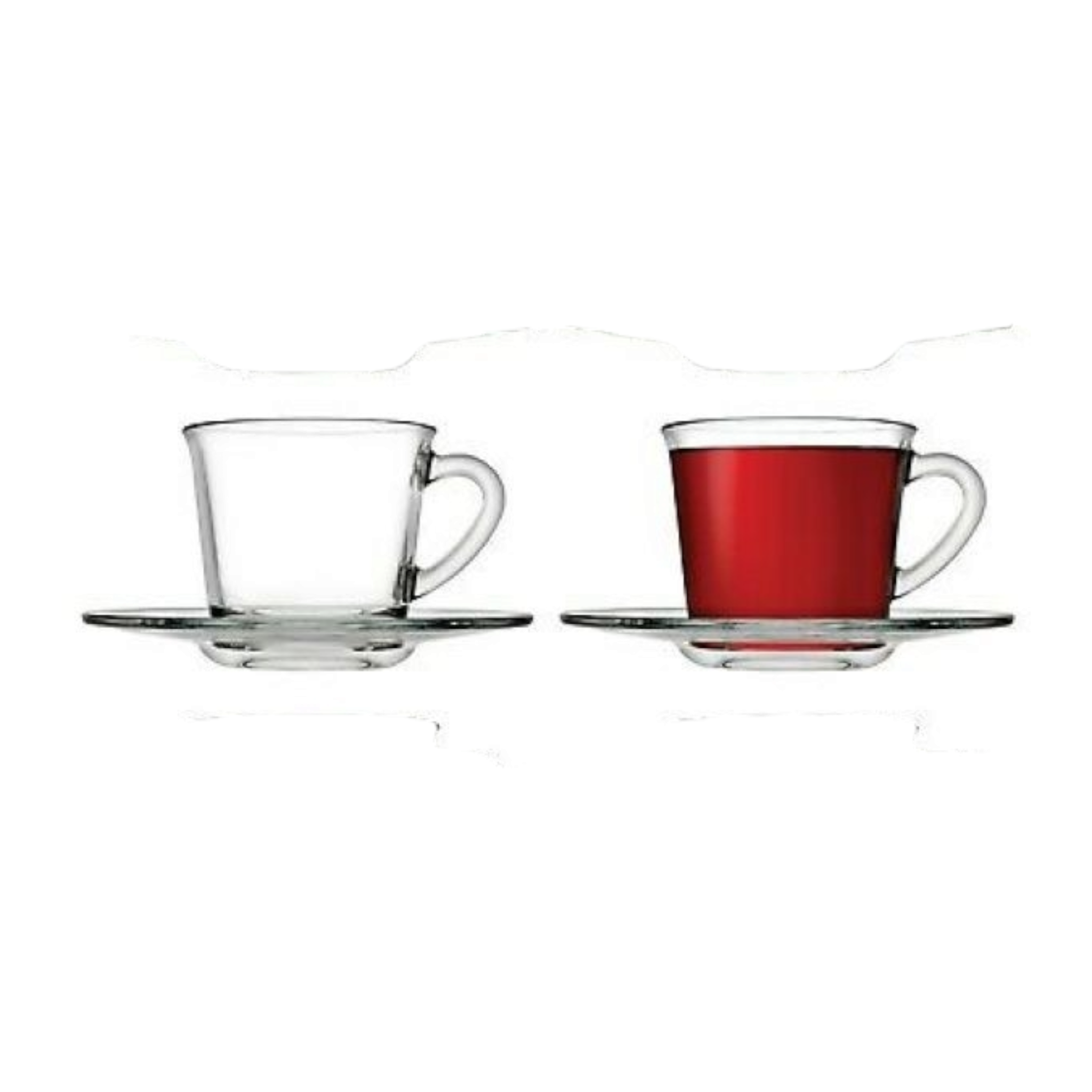 Pasabahce Espresso 190ml Tea Cup & Saucer 6pc Set Basic 24215