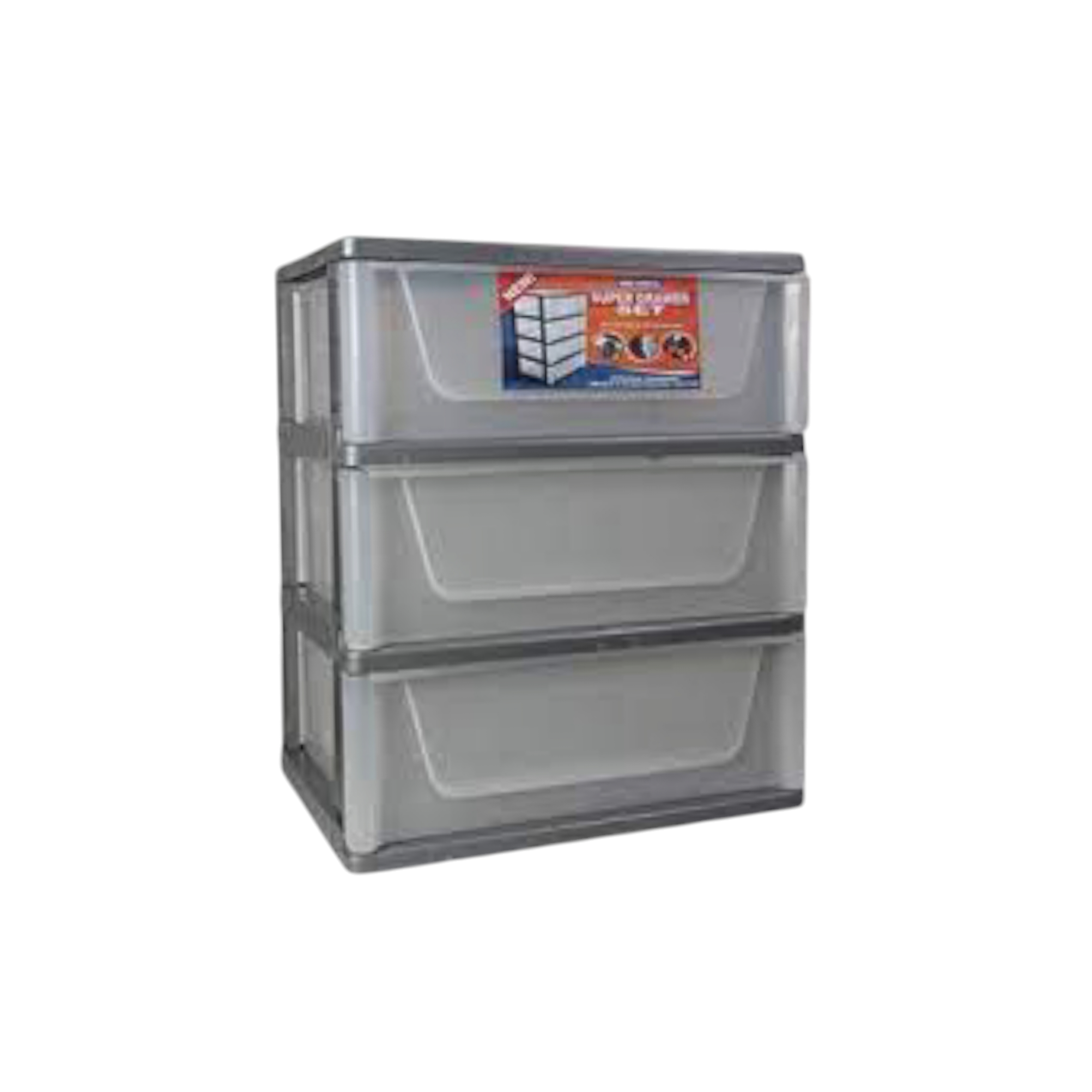 Nu Ware Super Storage Drawer 3-Tier Platinum MC-DS3P