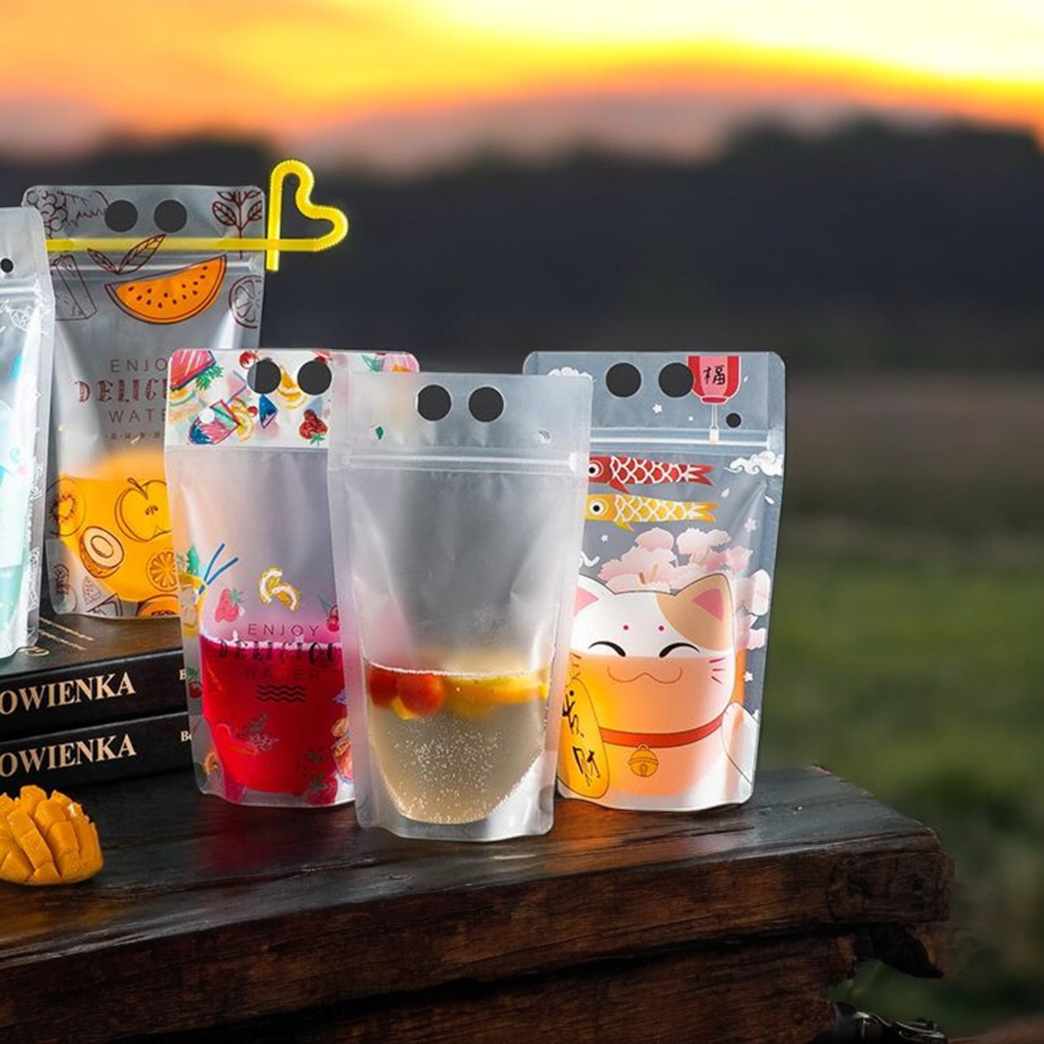 500ml Reusable Stand-Up Drink Pouches 13x23x4cm 100microns 1pc