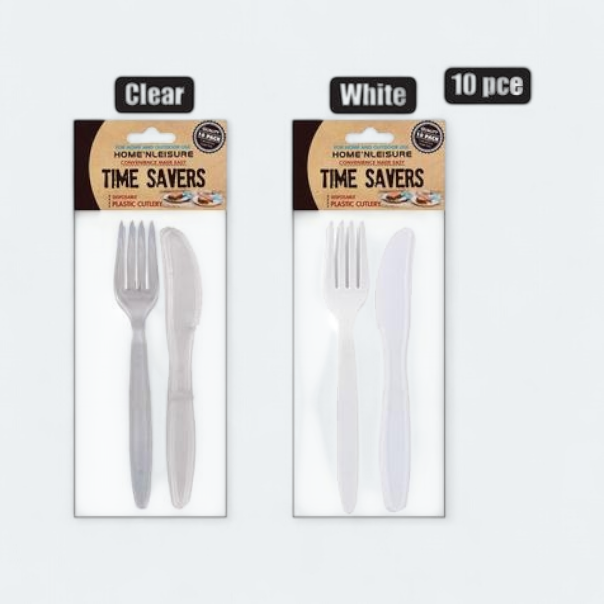 Time Savers Disposable Picnic Cutlery 5xKnives 5xFork 10pc